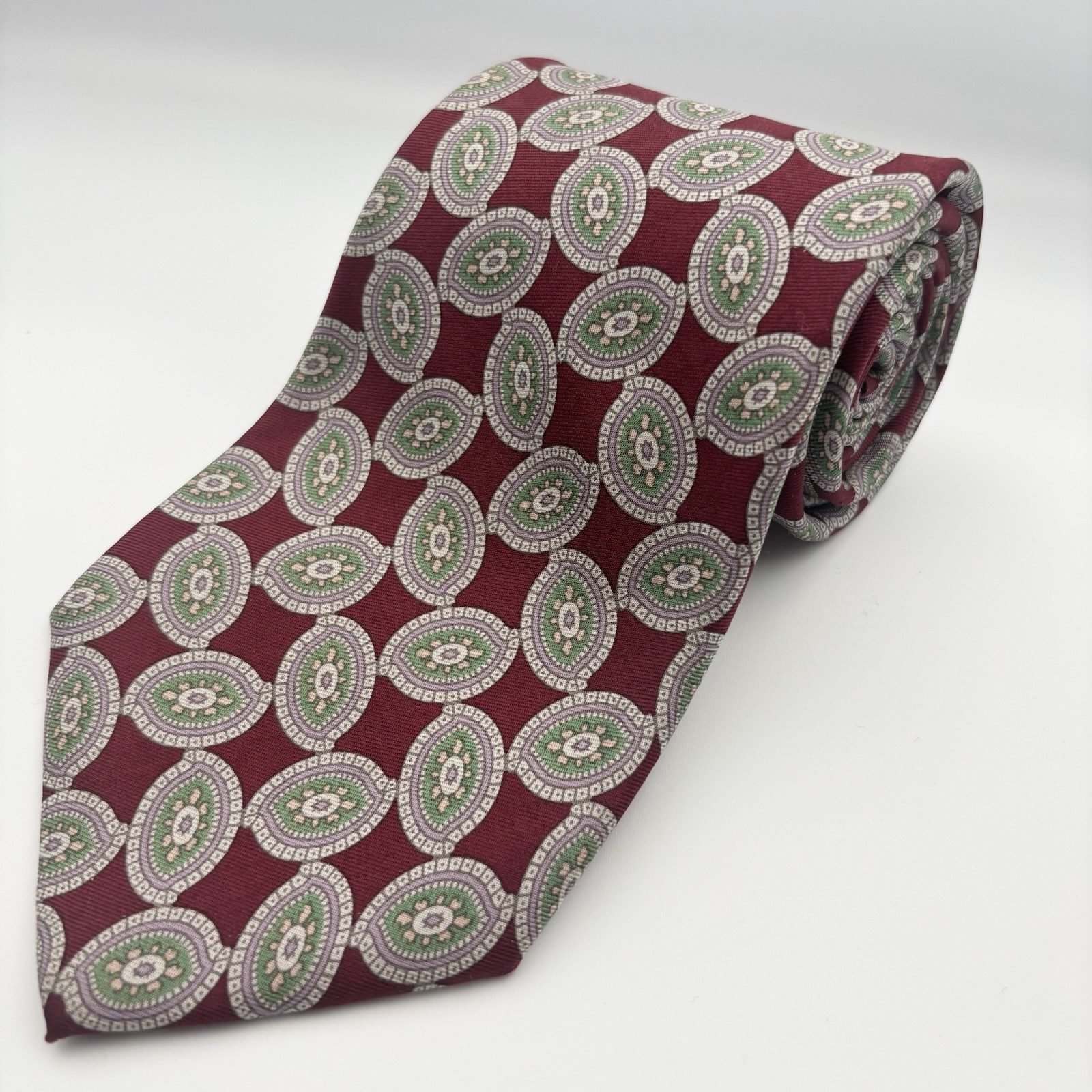 Vintage 80s 90s Gitman Bros Nordstrom Tie Burgundy Silk Blend Mogador 59 x 3.5in