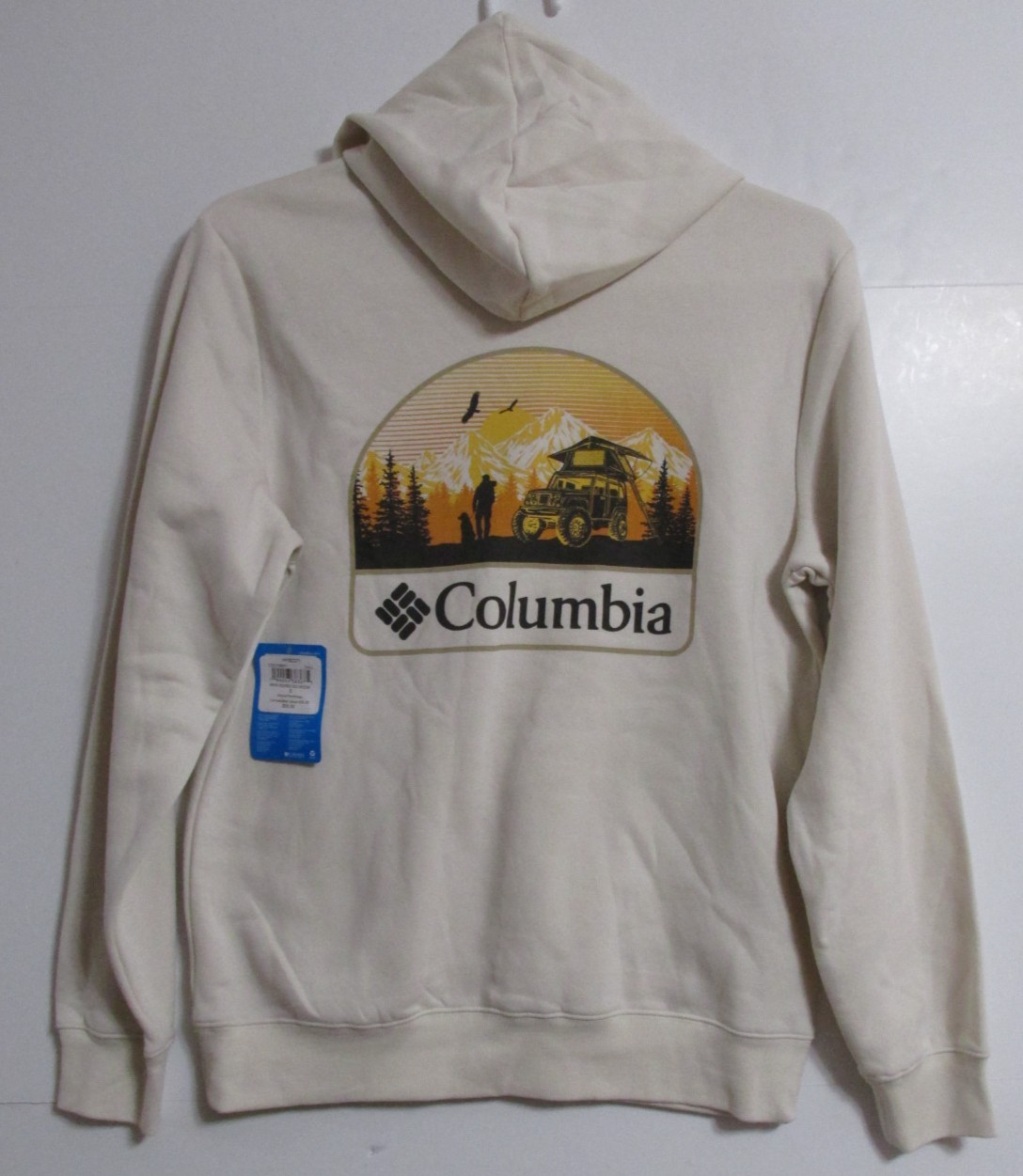 Men’s Columbia Bowen CSC Pullover Hoodie Chalk Size SMALL Overland Back Graphics