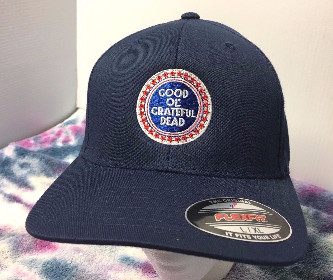 Good Ol’ Grateful Dead Embroidered Flexfit Ball Cap Black Navy Olive S/M L/XL 2X