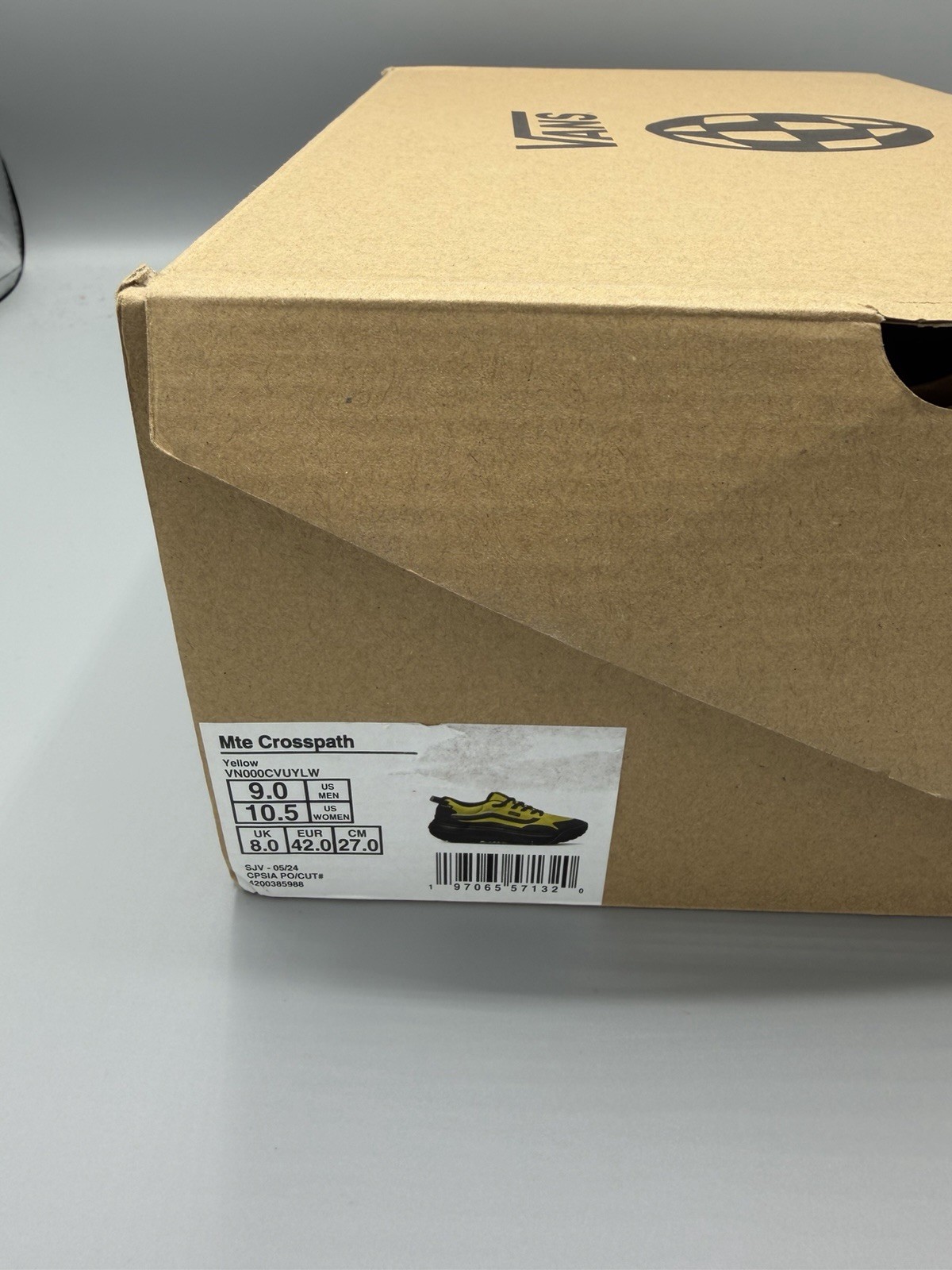 New With Box Vans MTE Crosspath Black/Yellow Hiking Trail Sneakers Mens