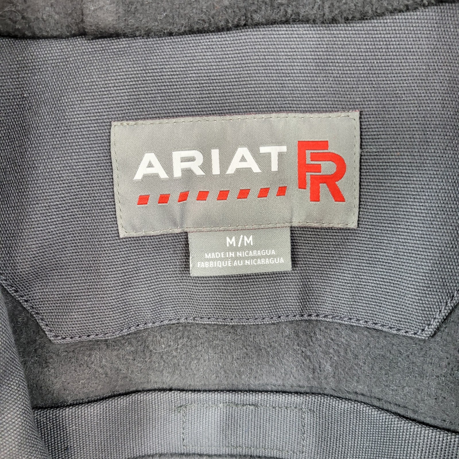 Ariat FR Work Jacket Men Medium Gray Heavy Canvas Cat 4 2112 Lined Workwear