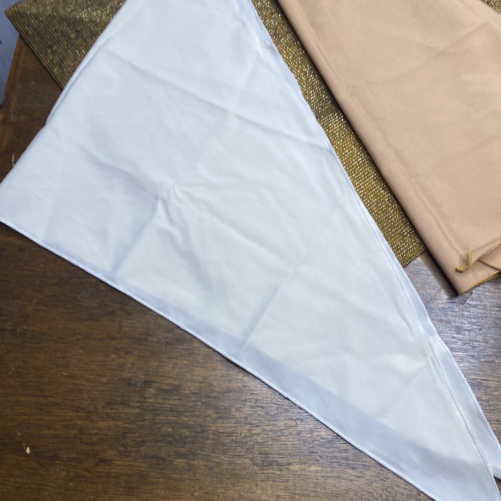 Womens Head Scarf Bandanna Triangle Set Of 3 Beige Brown Cream Neutral Tone