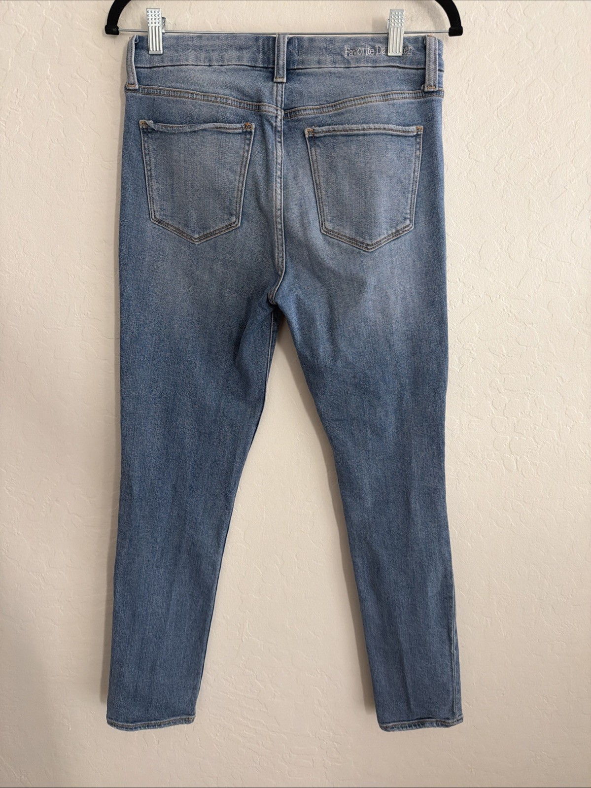 Favorite Daughter The Sara 28 X 28 Light Wash Super High Rise Skinny Jeans Blue