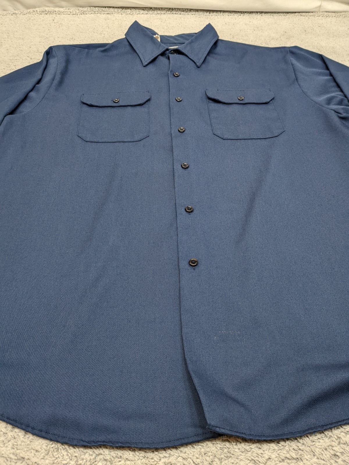 Vintage Big Mac Work Button Shirt Men’s XXL (19-19.5) Navy Blue Canvas Workwear
