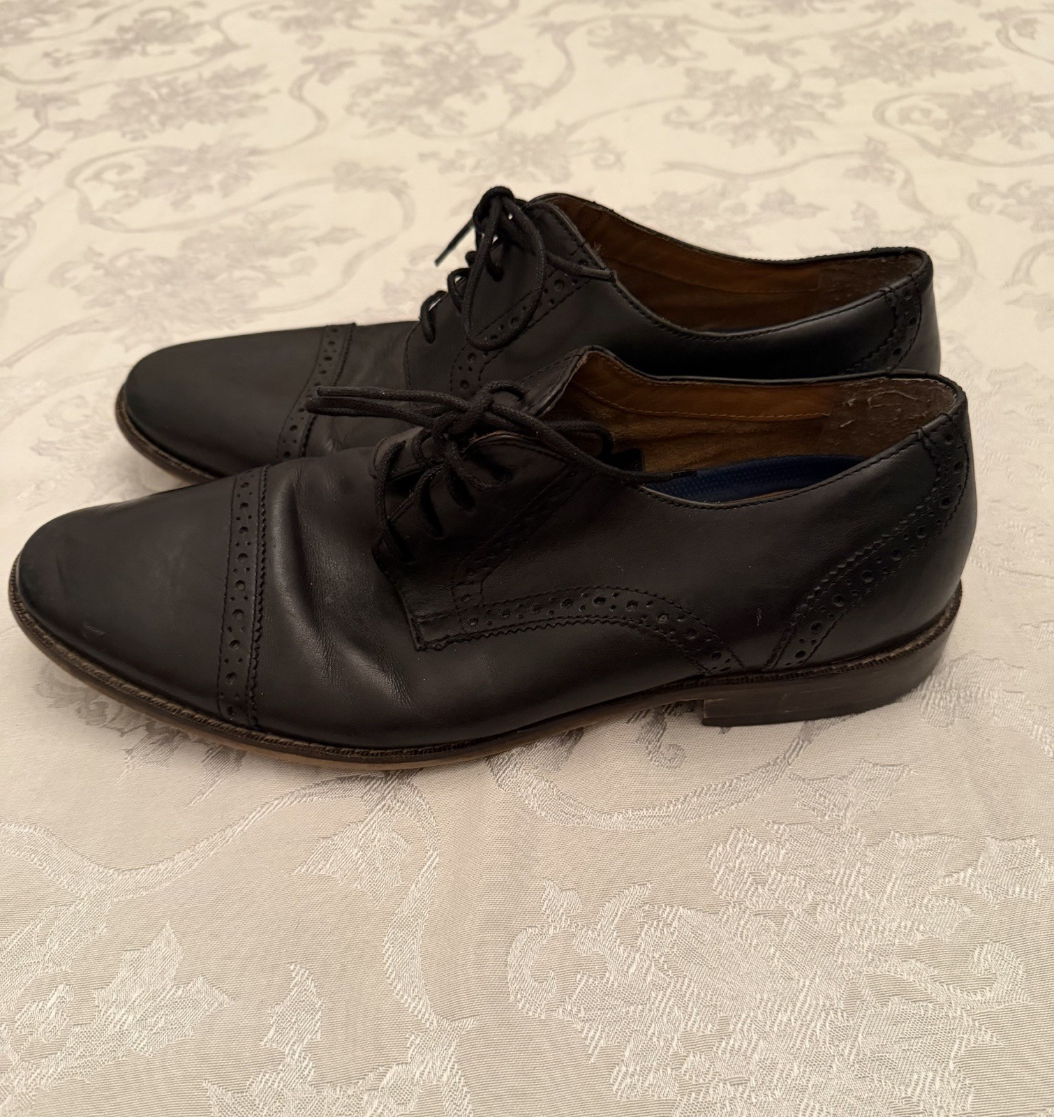 Florsheim Men’s Midfield Cap Toe Oxford Shoe With Broguing Black Size 10.5D