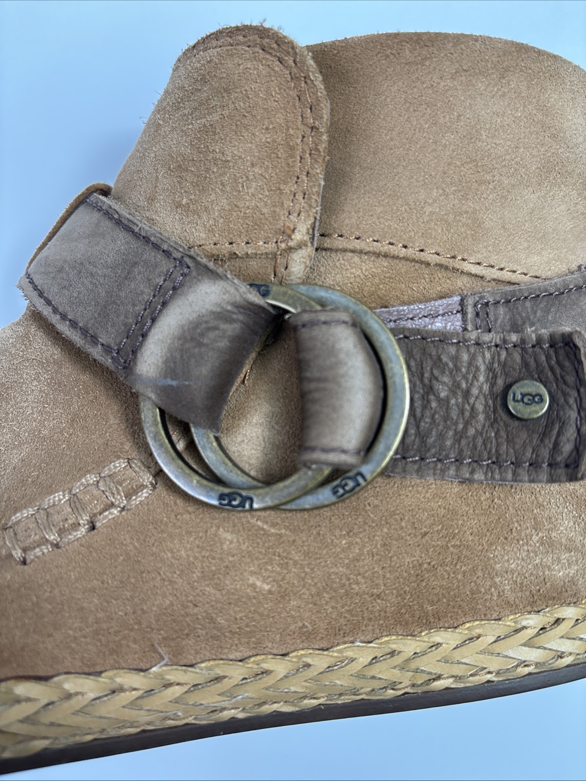 UGG Women’s Sloane Buckle Suede Leather Brown Booties Size 9