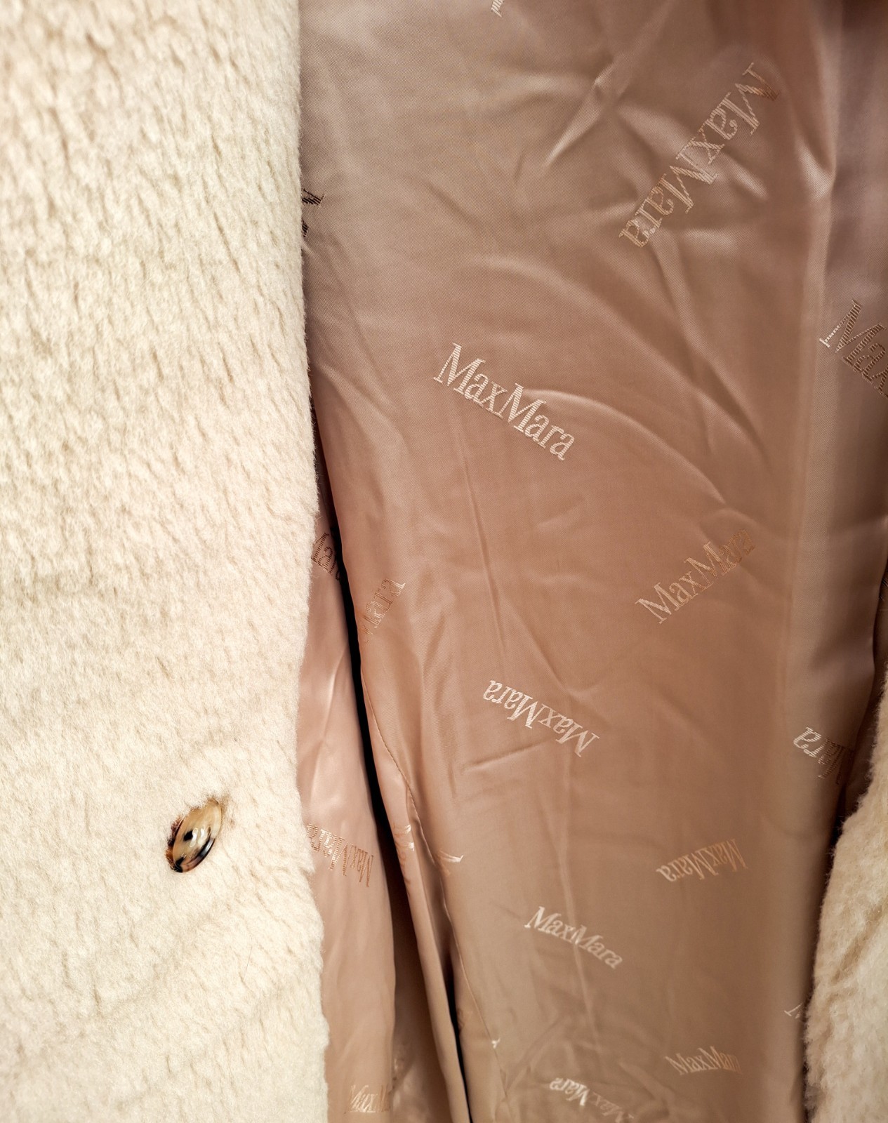 MAX MARA Teddy Bear Icon Coat, Sand, Size M BNWT
