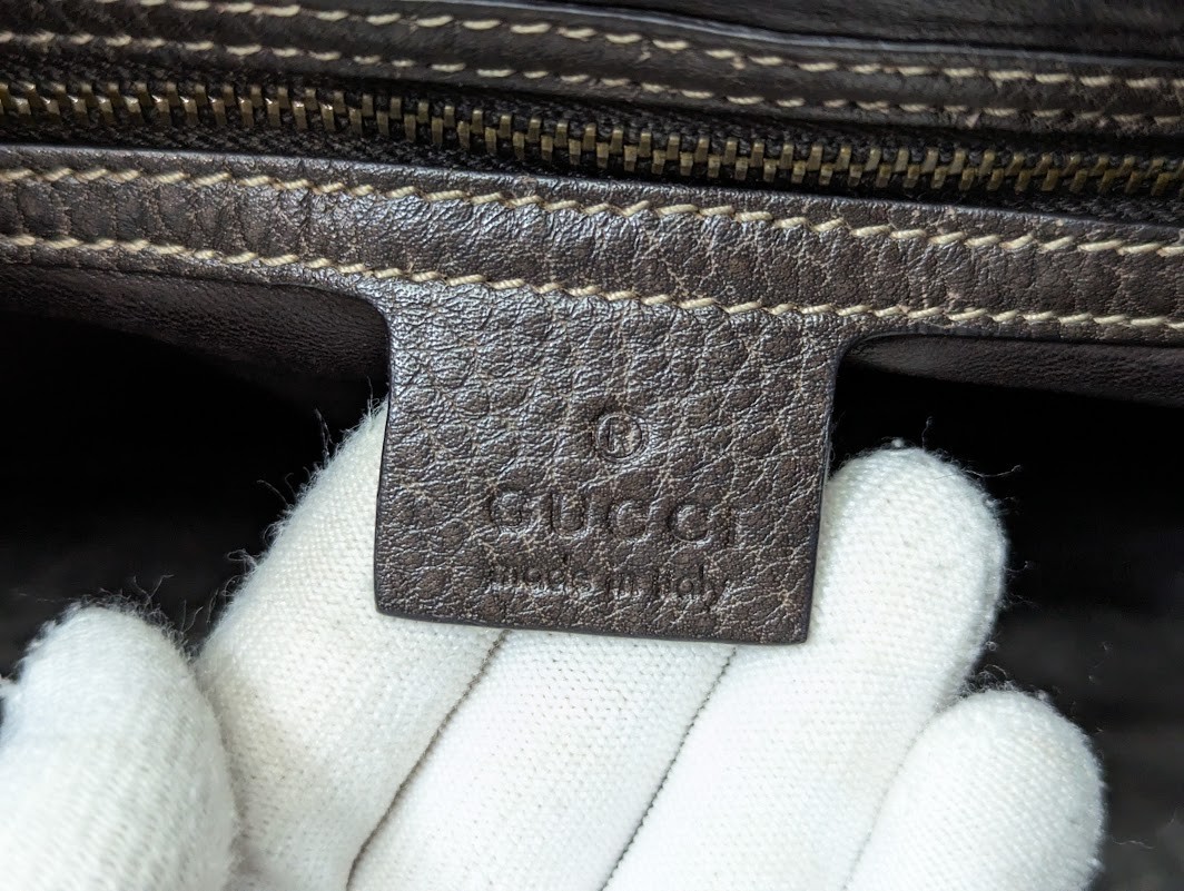 Gucci Pelham Horsebit Harako Shoulder Bag Dark Brown 223958 Women’s Auth
