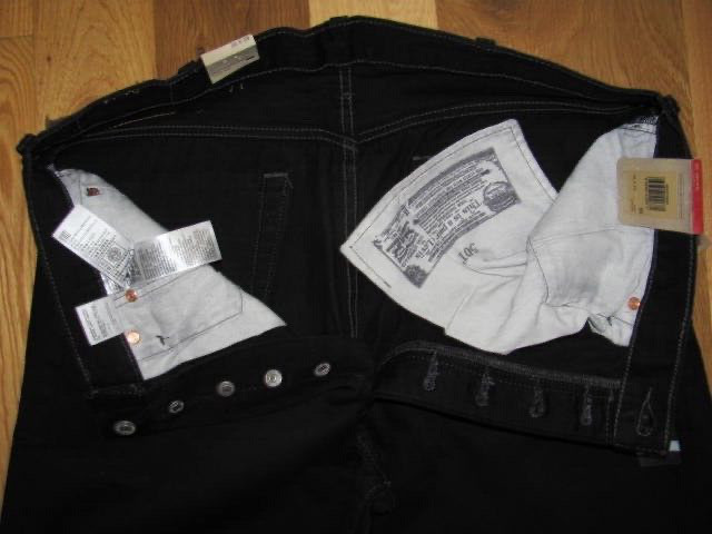 Levis NEW 501 Original Black Denim Straight Leg Jeans Men’s 38 x 29 (TD2-DR)