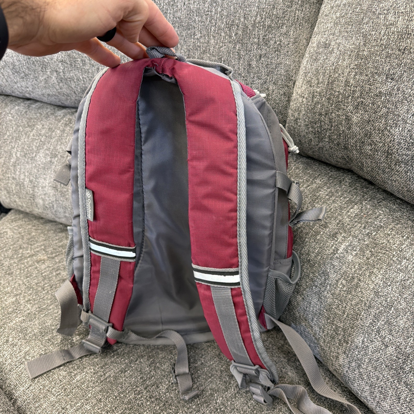 Outdoor Products Maroon/Gray Backpack, Hiking/School/Sports