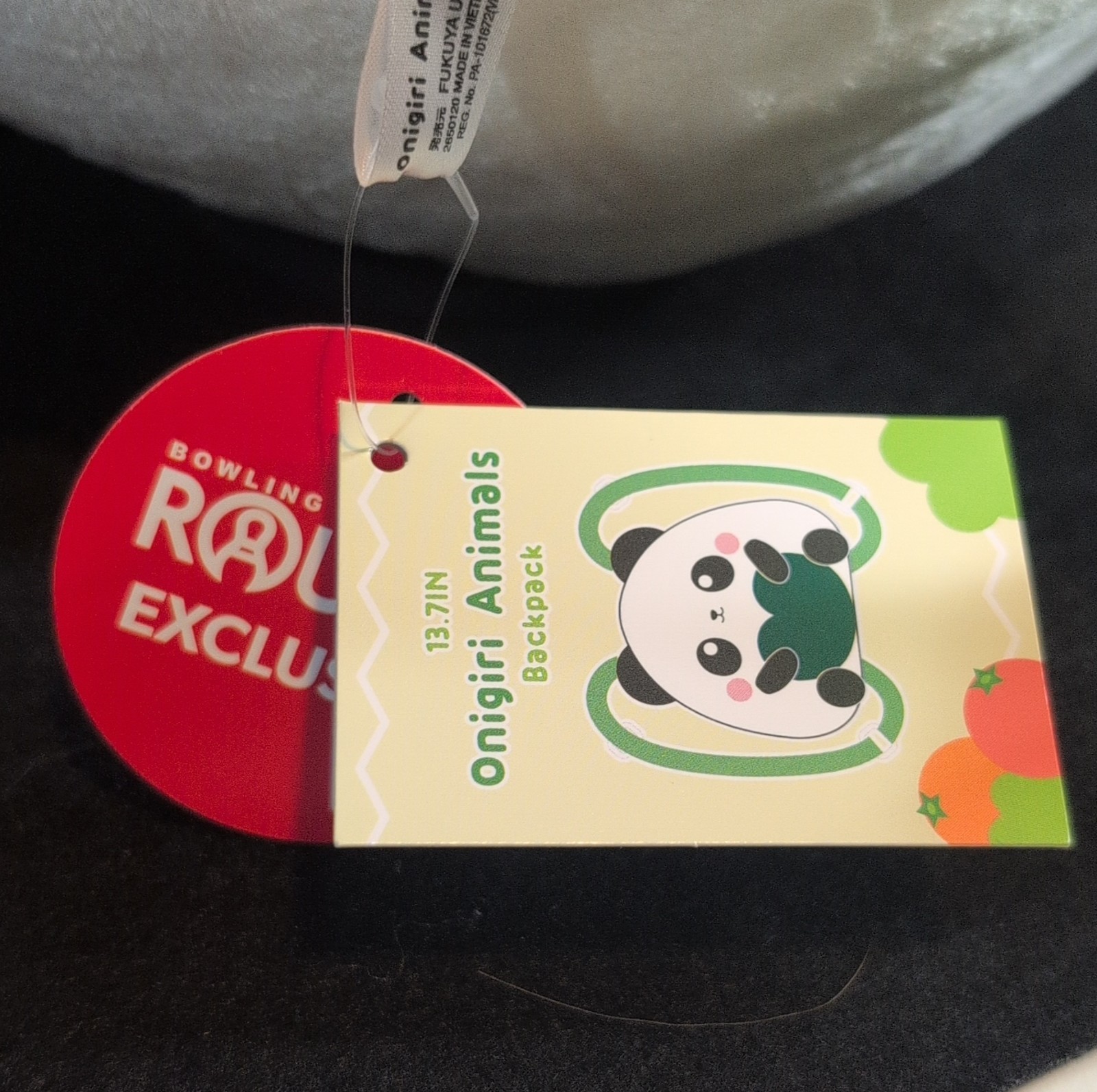 Onigiri Animals Panda Plush Backpack 13.7 in Green Straps Embroidery