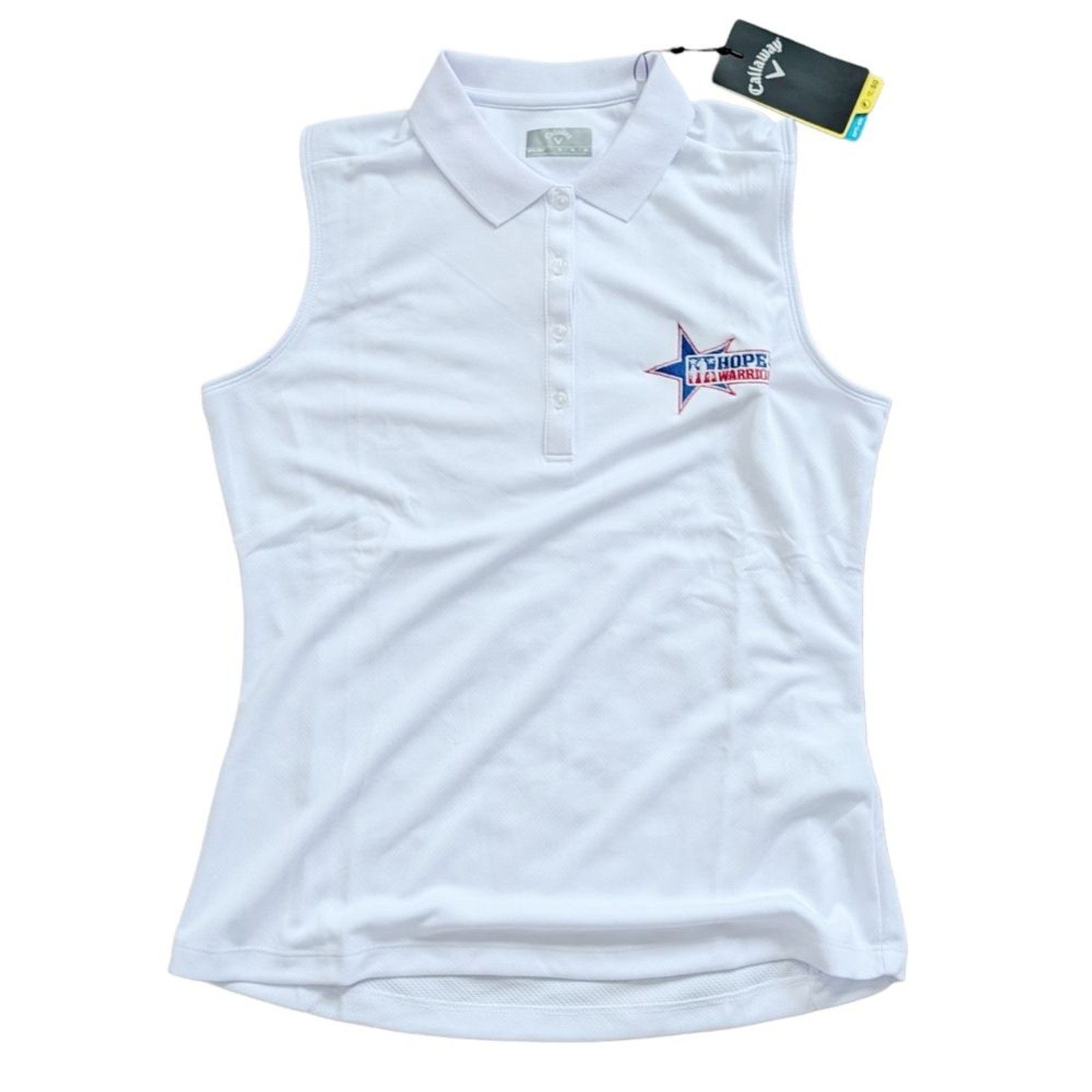 Callaway Brilliant White Opti Dri Sleeveless Polo Top NWT Size Medium