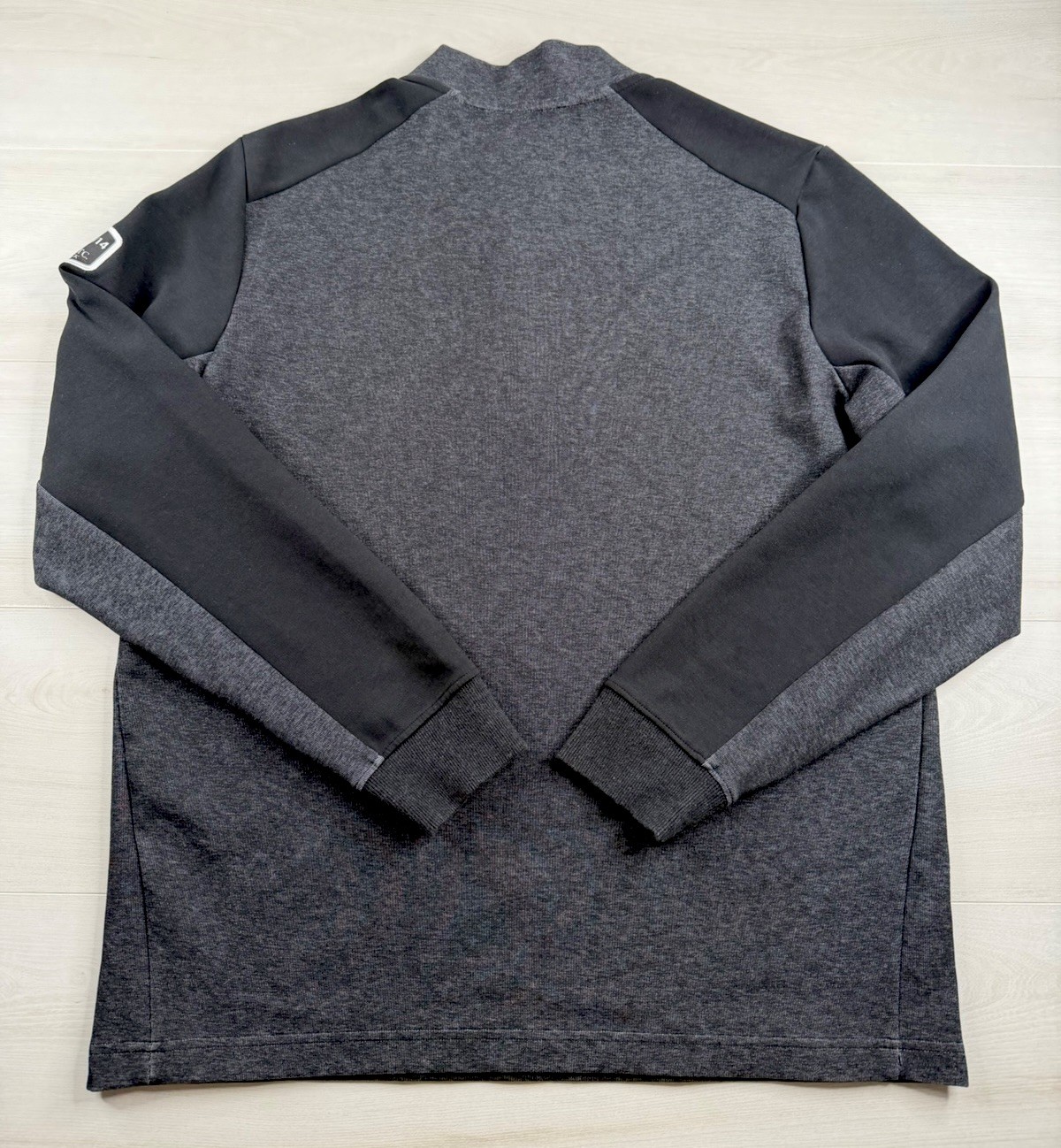 Levelwear Golf Pullover Black Gray 1/4 Zip Tech Sweater Performance Stretch L
