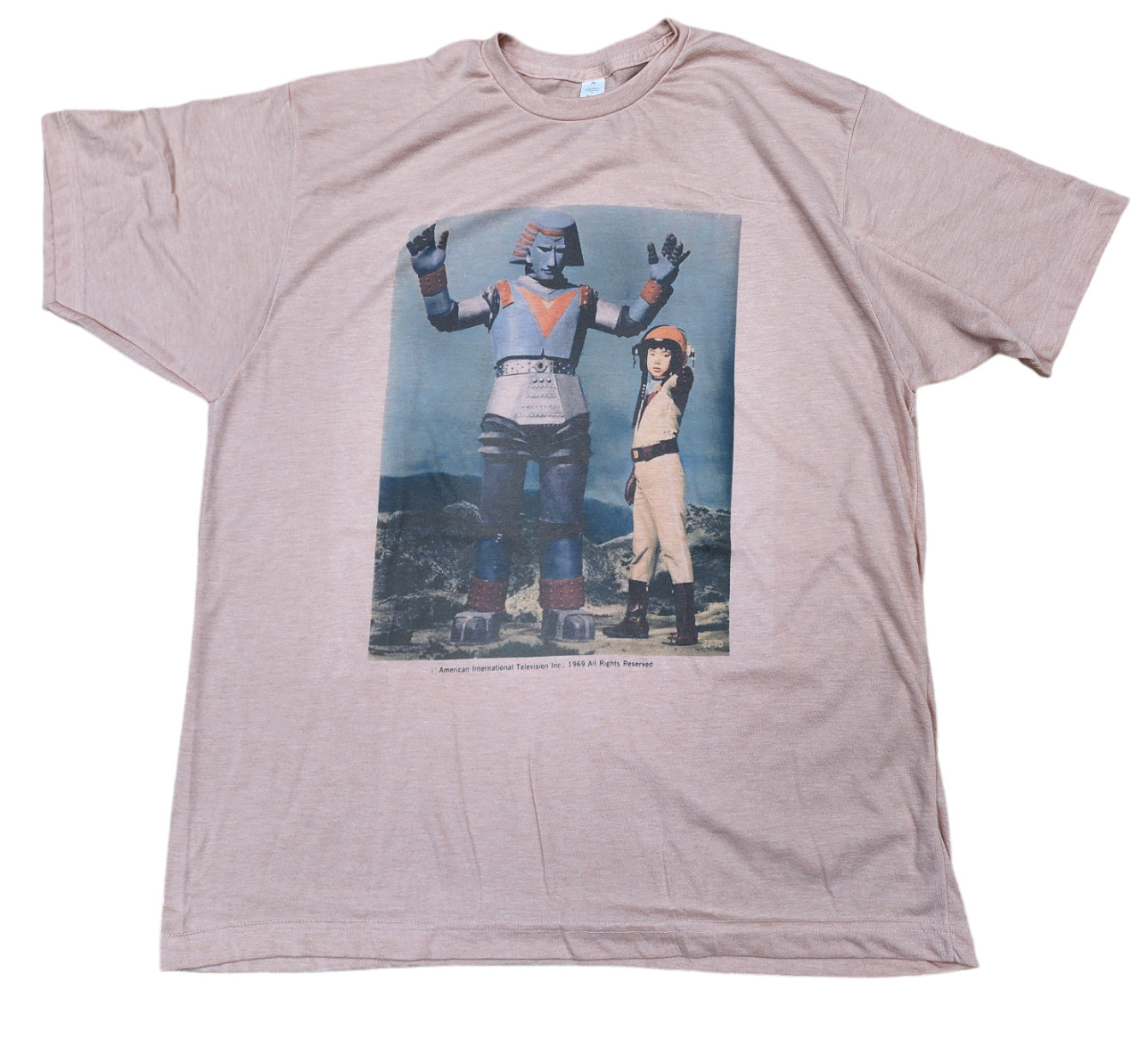 T-Shirt Giant Robot Johnny Sokko Aliens(1970) peach color