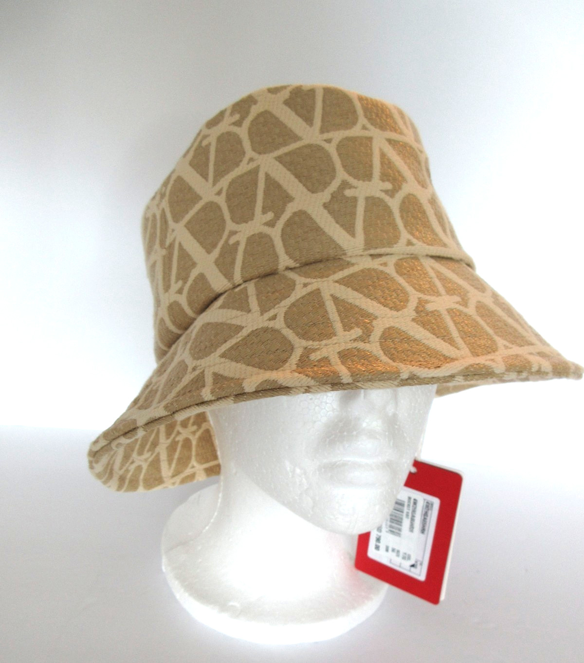 Valentino Garavani VLogo Toile Bucket Hat Color-Avorio size 56 Retail $790