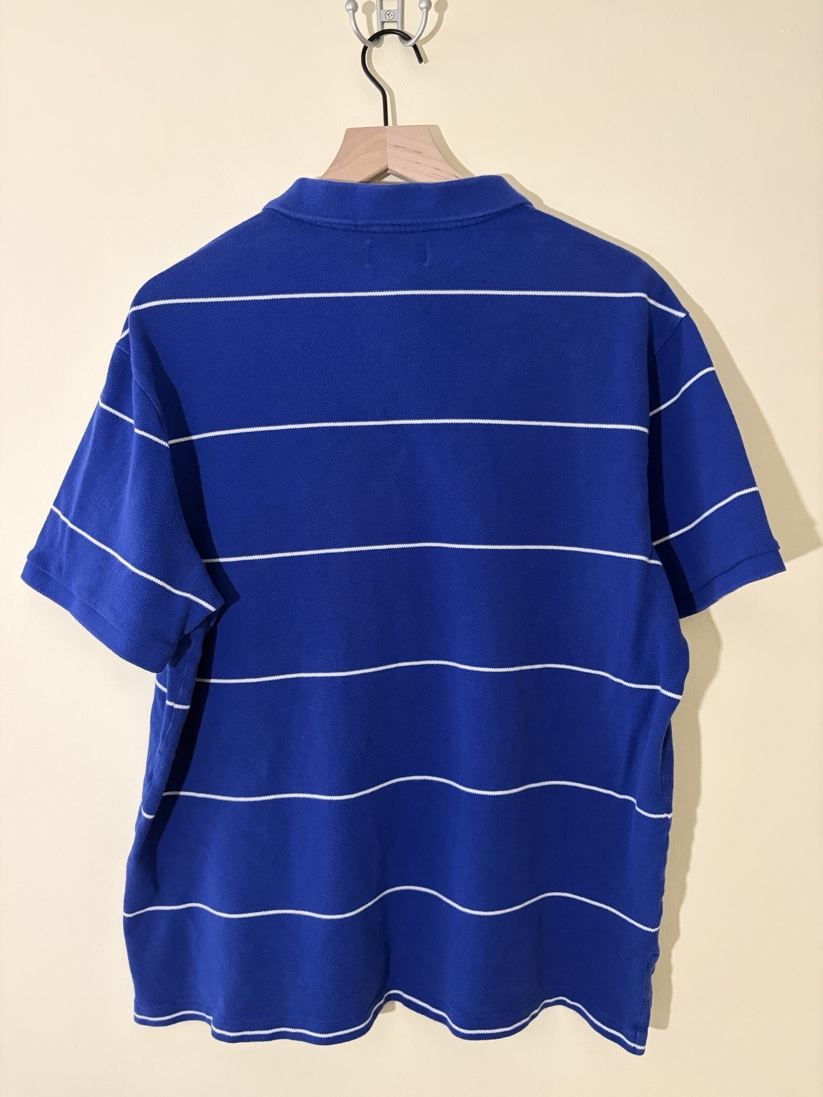 Polo Jeans Company Ralph Lauren Men’s XL Blue/White Striped Cotton Polo Shirt