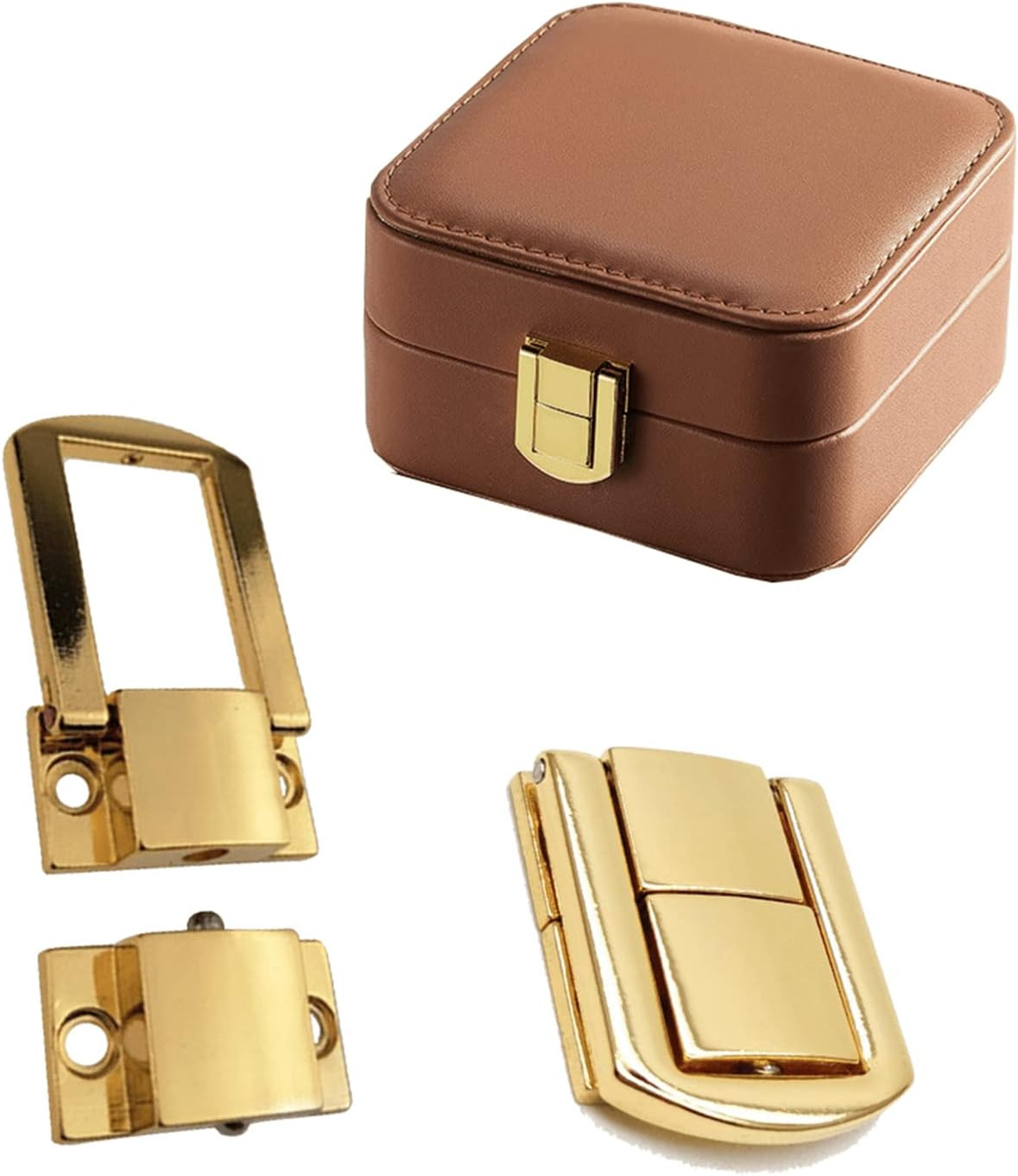 Toggle Catch Lock 0.98″X0.79″ Gold Retro Style Iron Hasp Wood Chest Lock Latch C