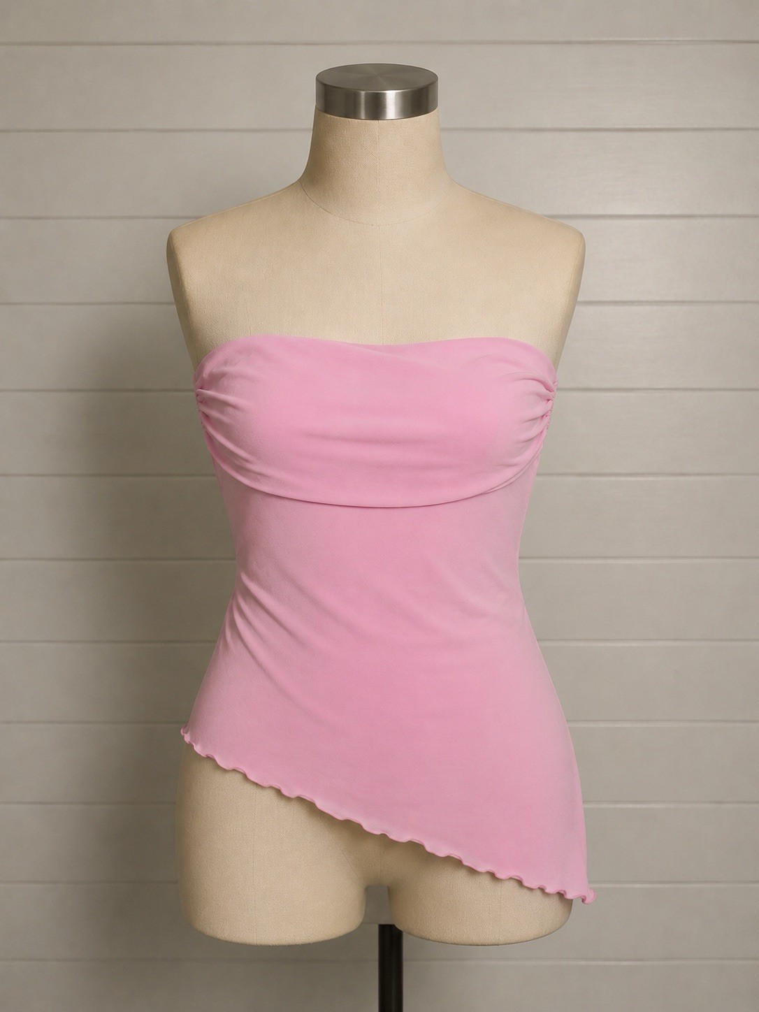 Women’s Pink Solid Strapless Tube Top Size M Polyester/Spandex