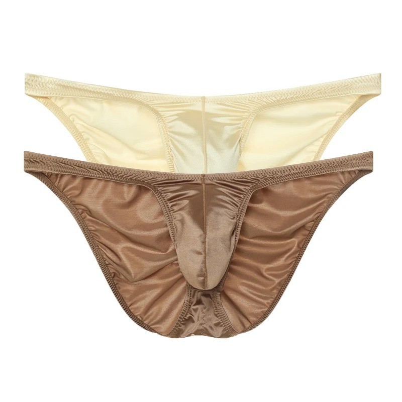Men’s Underwear Panties Silky Soft Low-rise Bulge Pouch Briefs Underpants 2 Pack