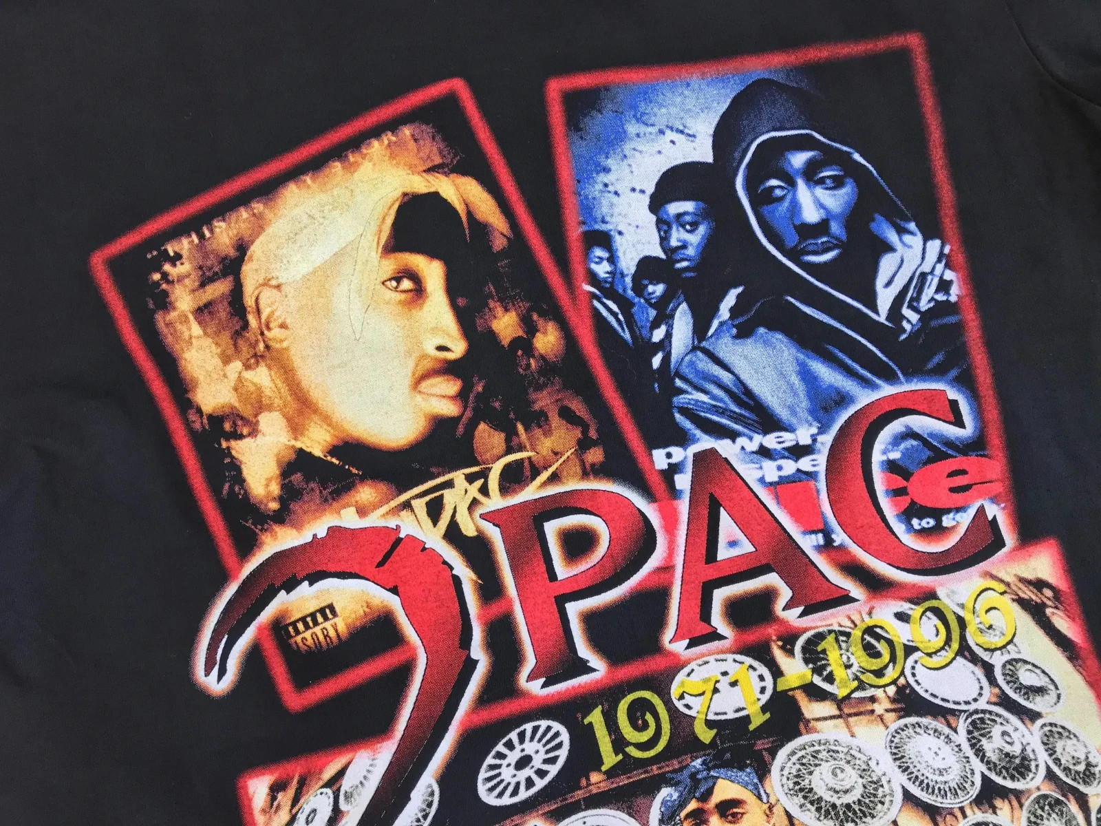 90s 2PAC T shirt Rap Tee Tupac Hip Hop Thug Life Juice Death Row Y2K Vintage M L