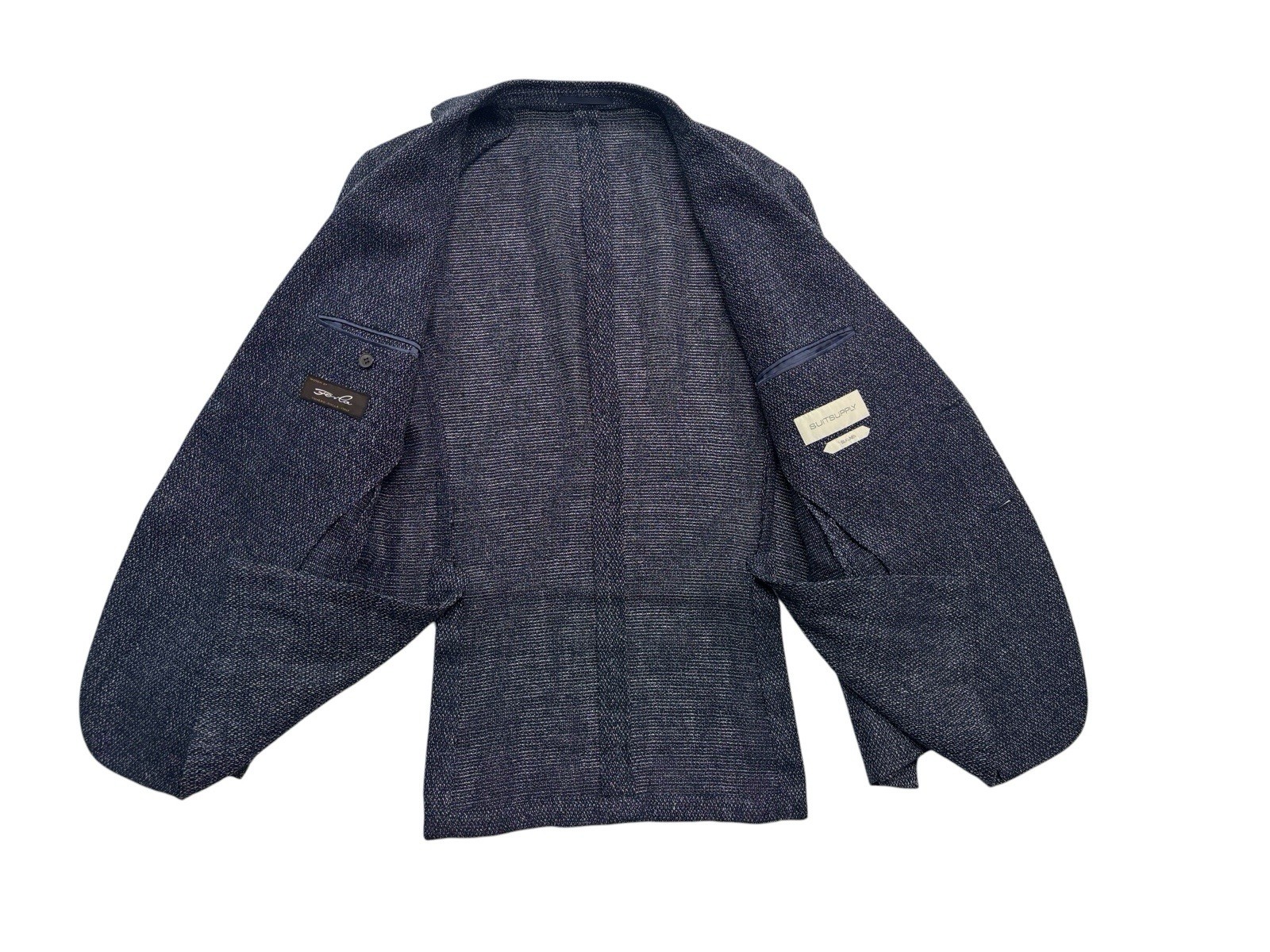 Suitsupply 48 38R Havana Navy Silk Linen Ferla Blazer Jacket Sport Suit Coat