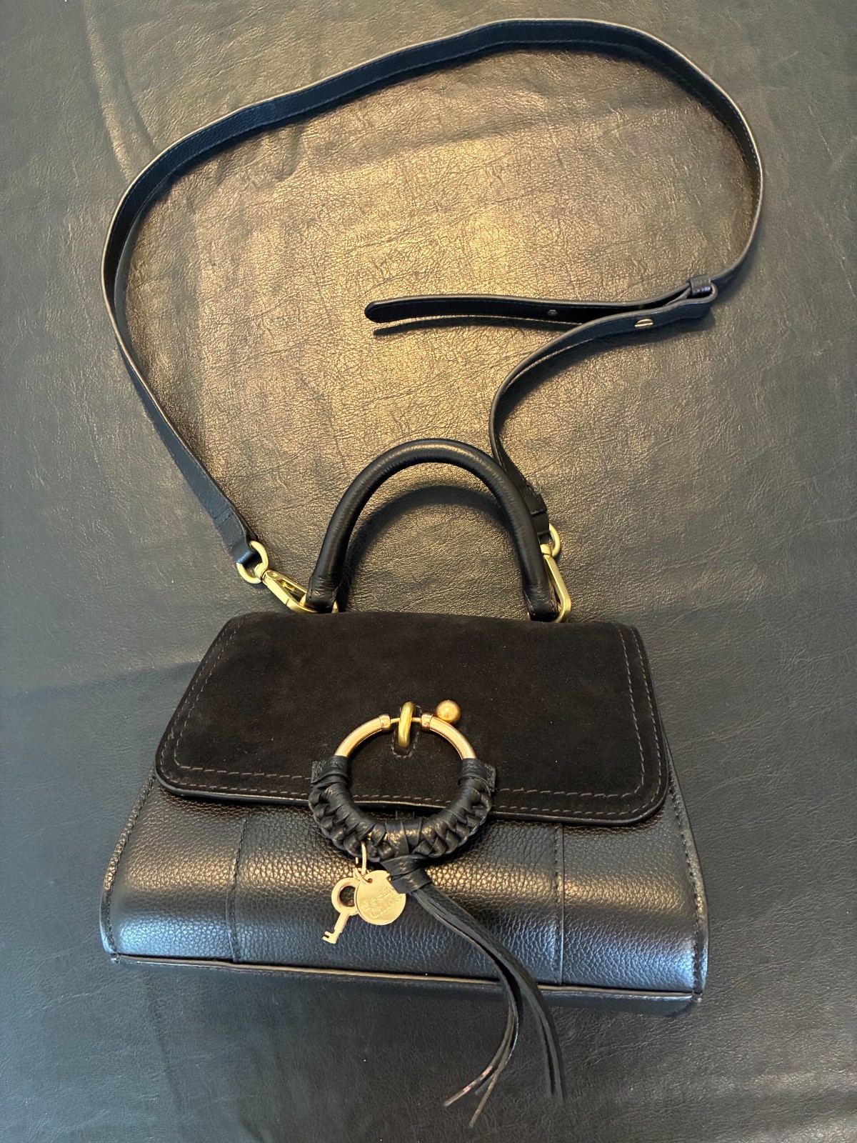 See By Chloé Black Leather Crossbody Bag/Suede Joan Bag Chloe