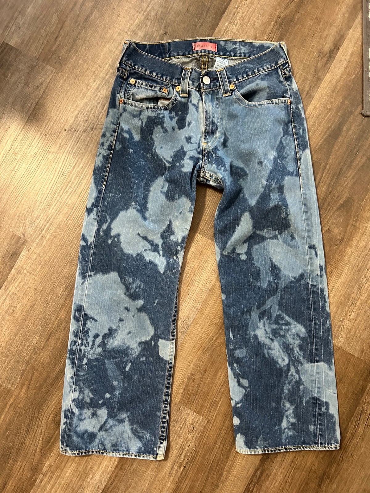 Levi’s Type 1 Real Loose EUC vintage blue bleach splatter low rise jeans 32 30