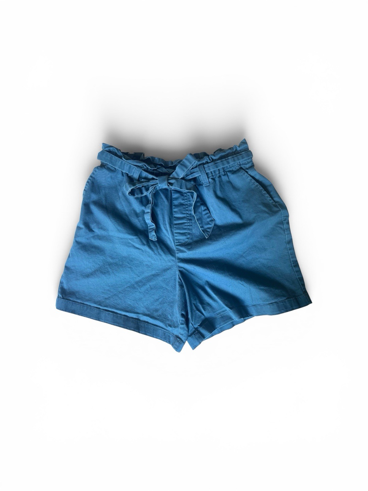 Candace Cameron Bure Paperbag Waist Tie Shorts Blue XS Pull On Womens