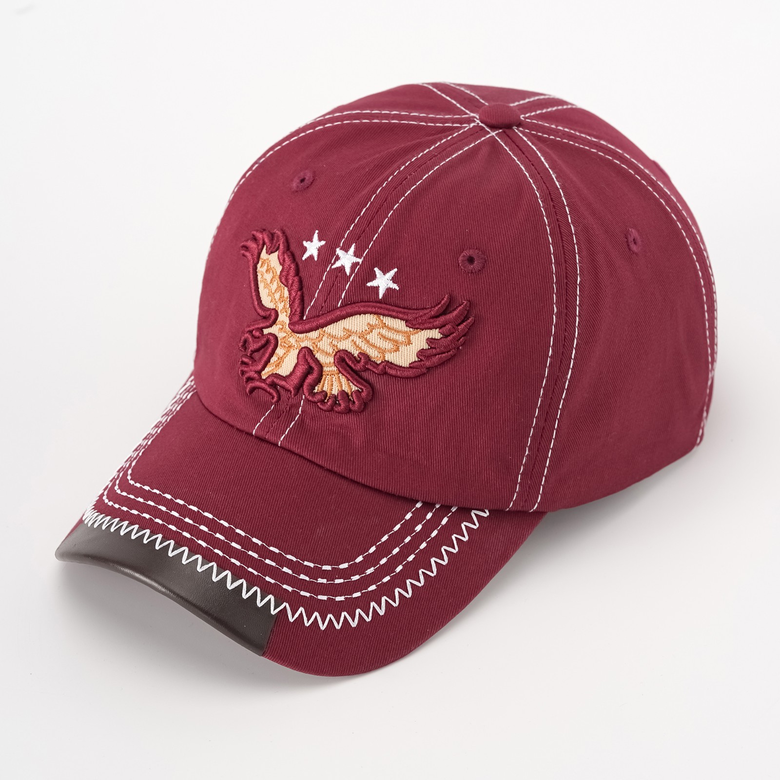 Vintage Eagle Baseball Cap, Adjustable Spandex Blend Embroidered Hat