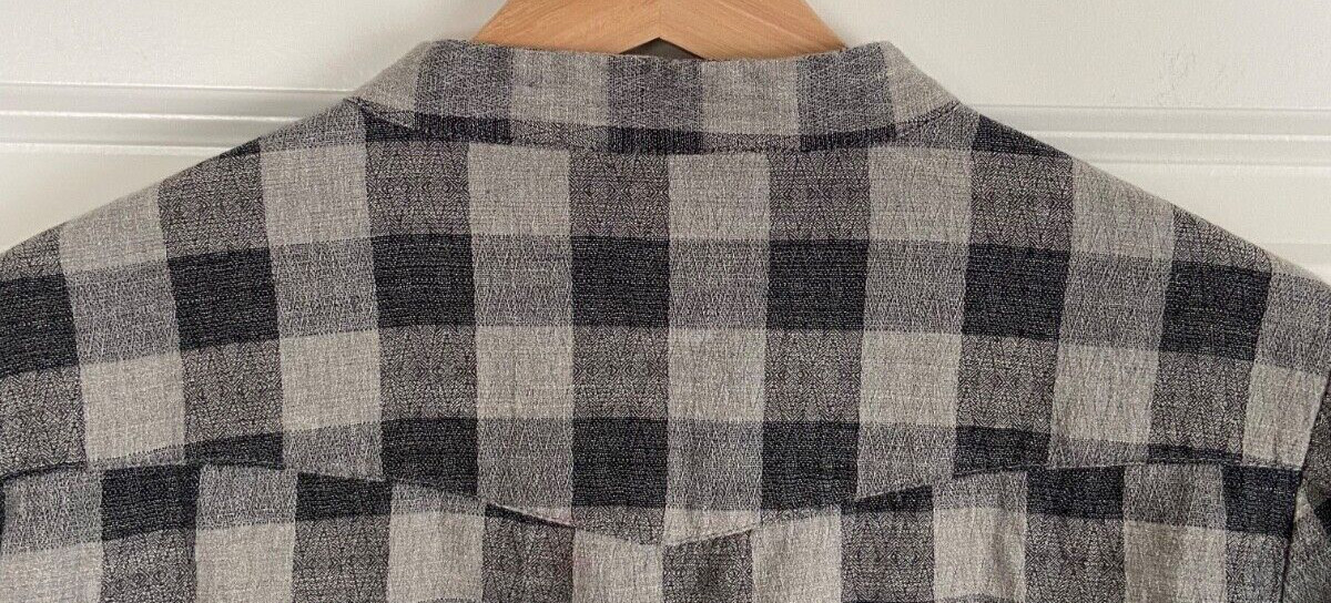 Sundance Plaid Lace Shirt S Gray Check Button Up Western Cowgirl Redford Cassidy