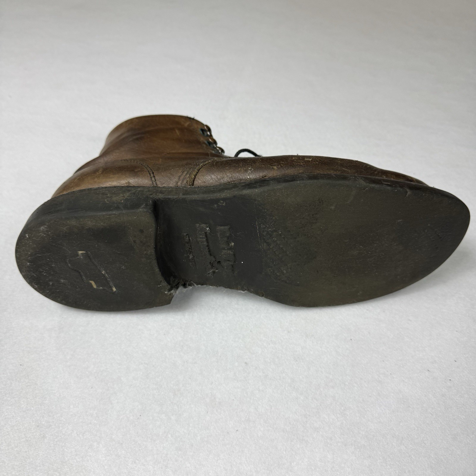 Vintage Red Wing 583 Brown Leather Work Boots USA Made Size 10 Distressed Patina