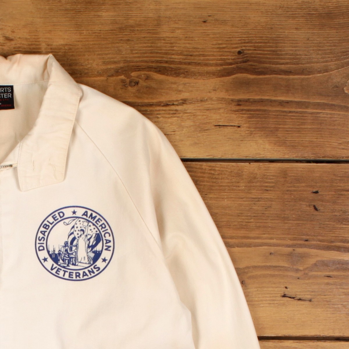 Vintage SPORTS MASTER Windbreaker Jacket L Mens USA Made 80s Beige Full Zip