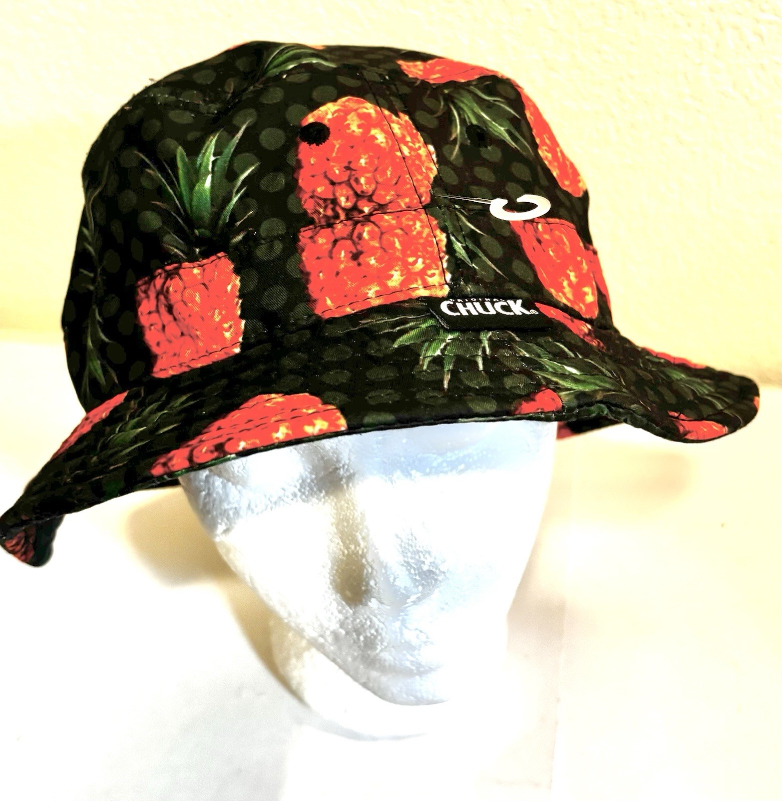 Tropical Bucket Hat Original Chuck Pineapple Palm Print Vibrant One Size Unisex