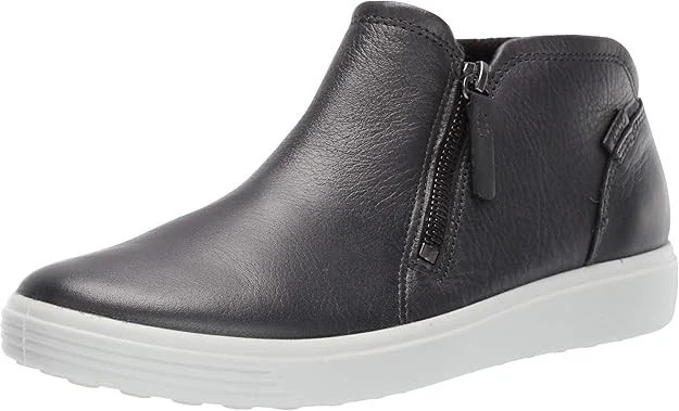 ECCO Soft 7 Women’s Black Nubuck Zip Bootie Dark Shadow Metallic 40 9-9.5 New