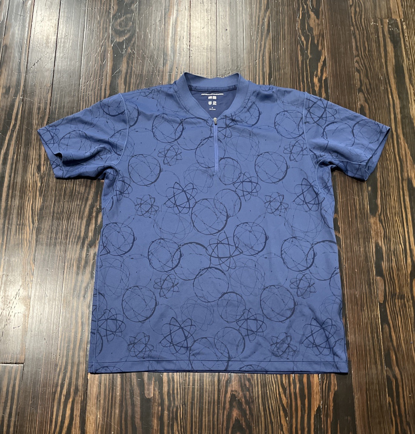 Uniqlo x Futura Laboratories 1/4 Zip Polo Atomic Blue Polyester