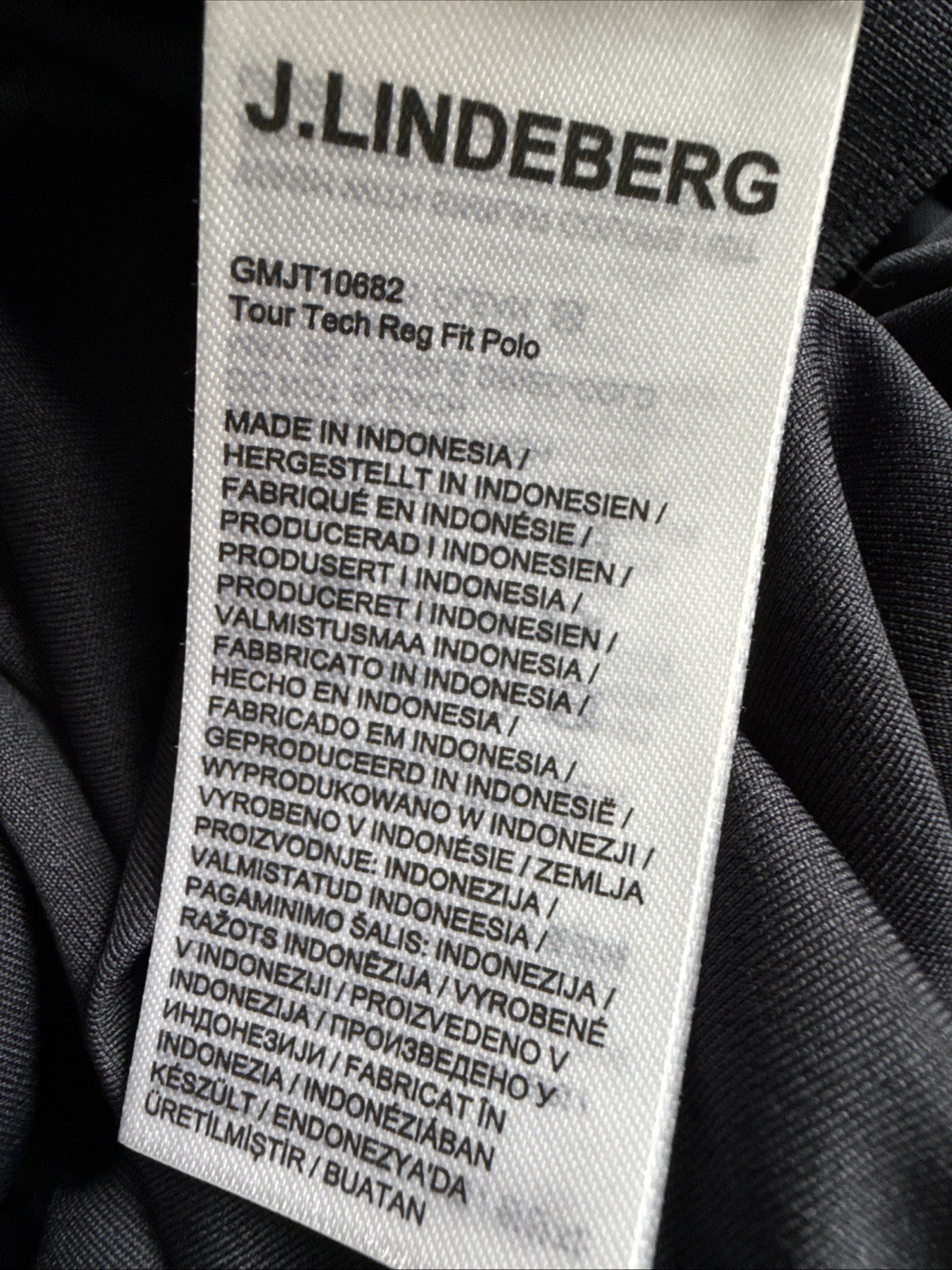 J. LINDEBERG TOUR TECH REGUAR FIT POLO MEN’S MEDIUM NAVY MELANGE GOLF NEW