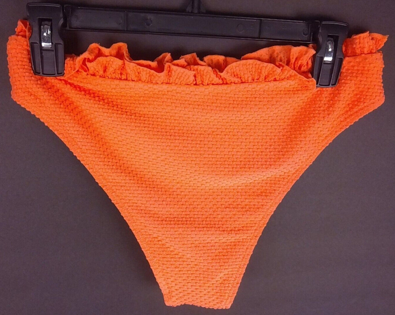 Unbranded Juniors Orange Ruffled Waist Bikini Swim Bottoms Size L – New. (51)