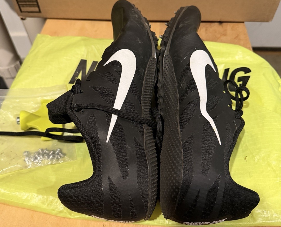 Nike Zoom Rival S 9 Track & Field Spikes Black/White Lace-Up Low Top Sz 11 Men’s