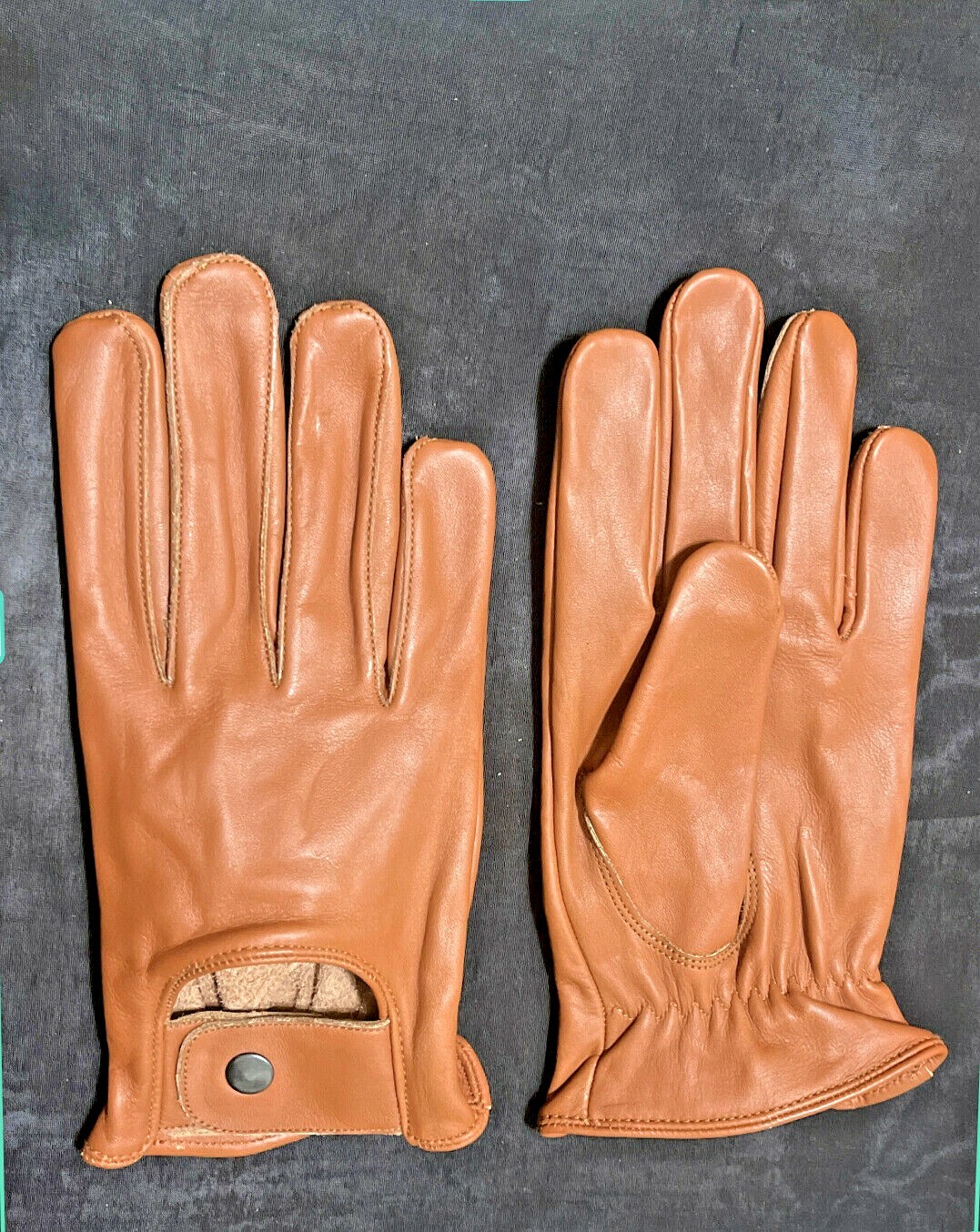 Driving Gloves Car Motorcycle Biker Genuine Leather Police Driver Glove Brown-45