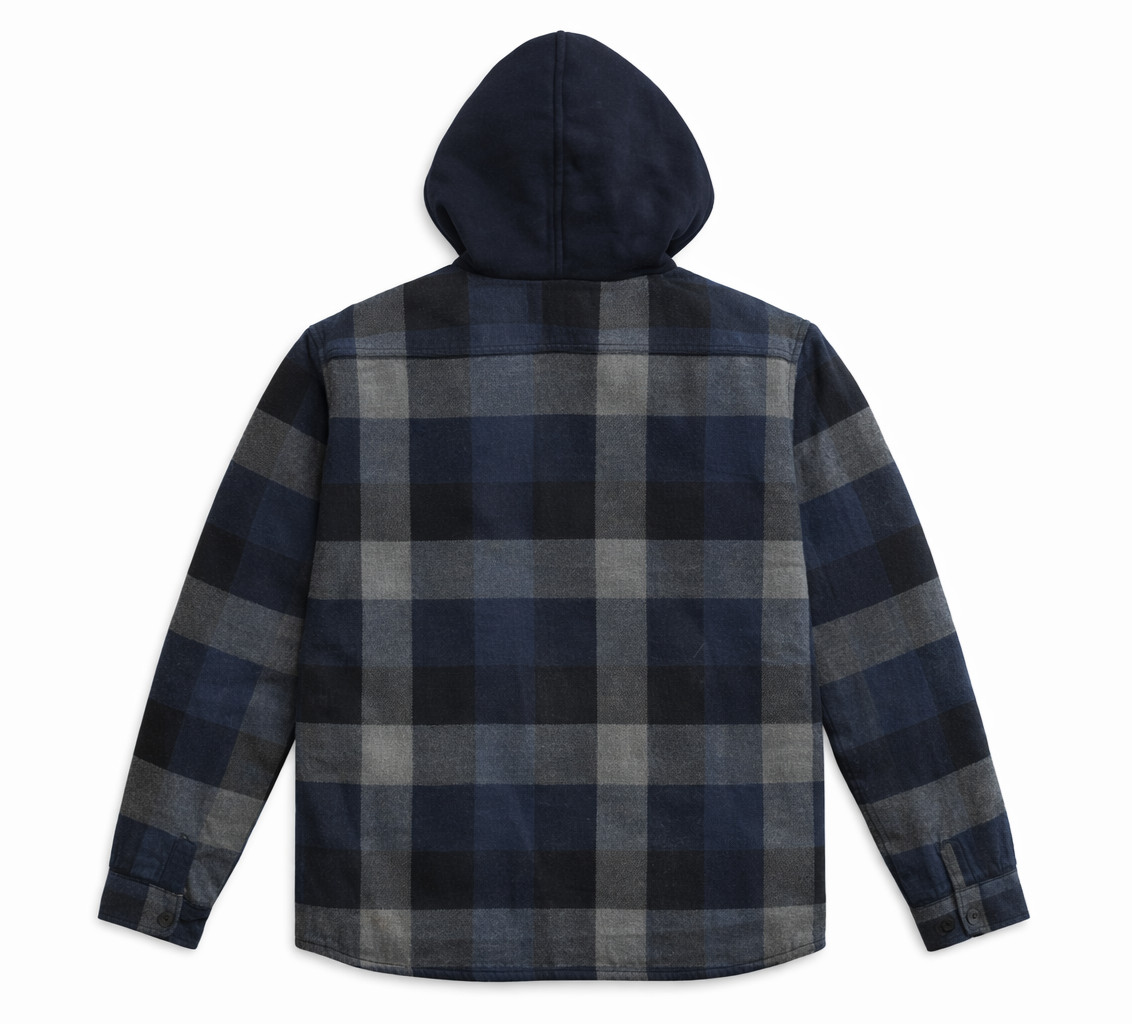 Men’s Sherpa Lined Flannel Hoodie Jacket Warm Zip Up Winter Coat M-XXL
