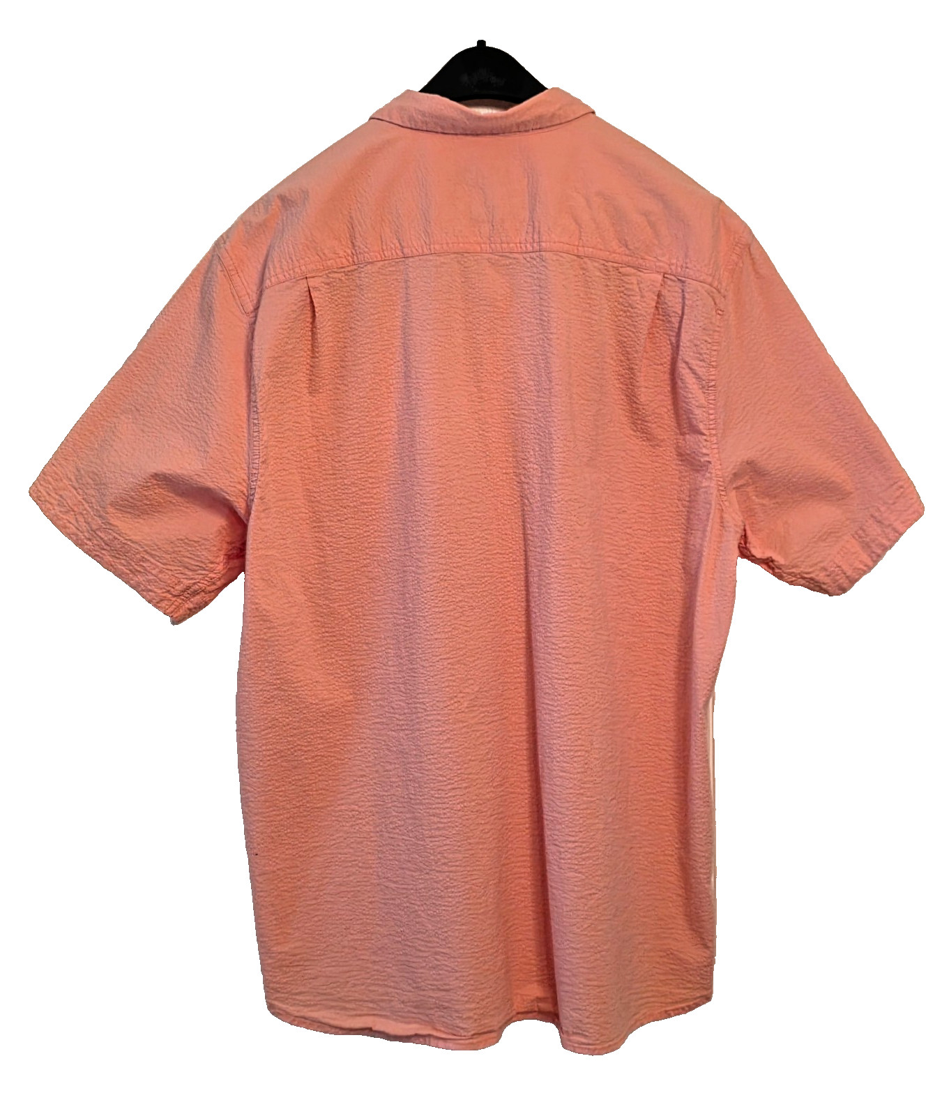 Tommy Bahama Nova Wave Shirt Mens XL Coral Seersucker Stretch Short Sleeve