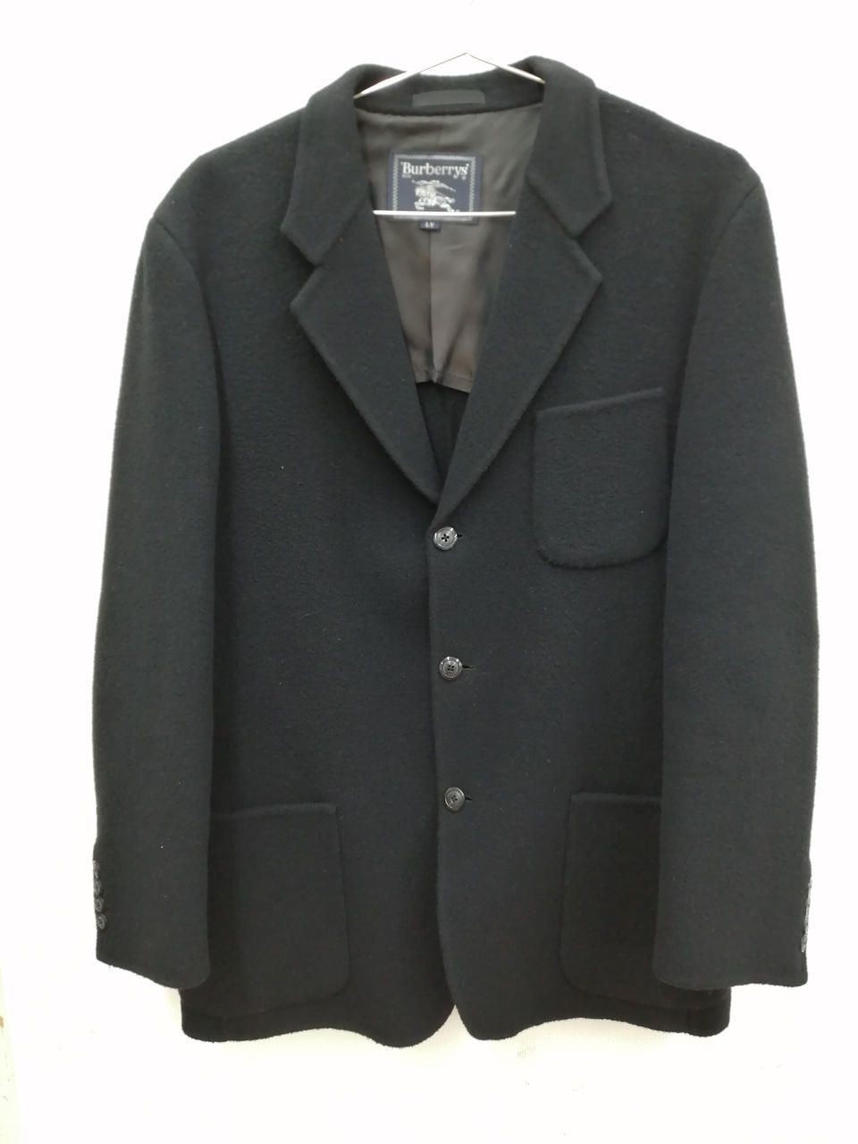 BURBERRYS Wool Cashmere Blend Coat Black LY Used