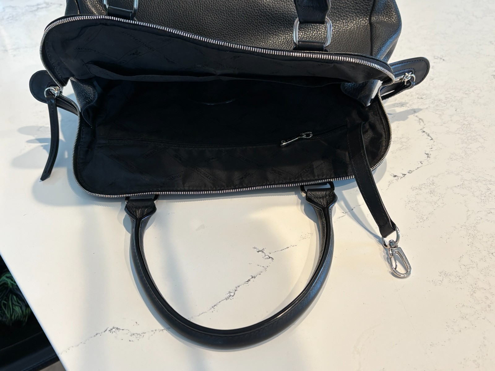 Longchamp Black Leather Handbag NWOT