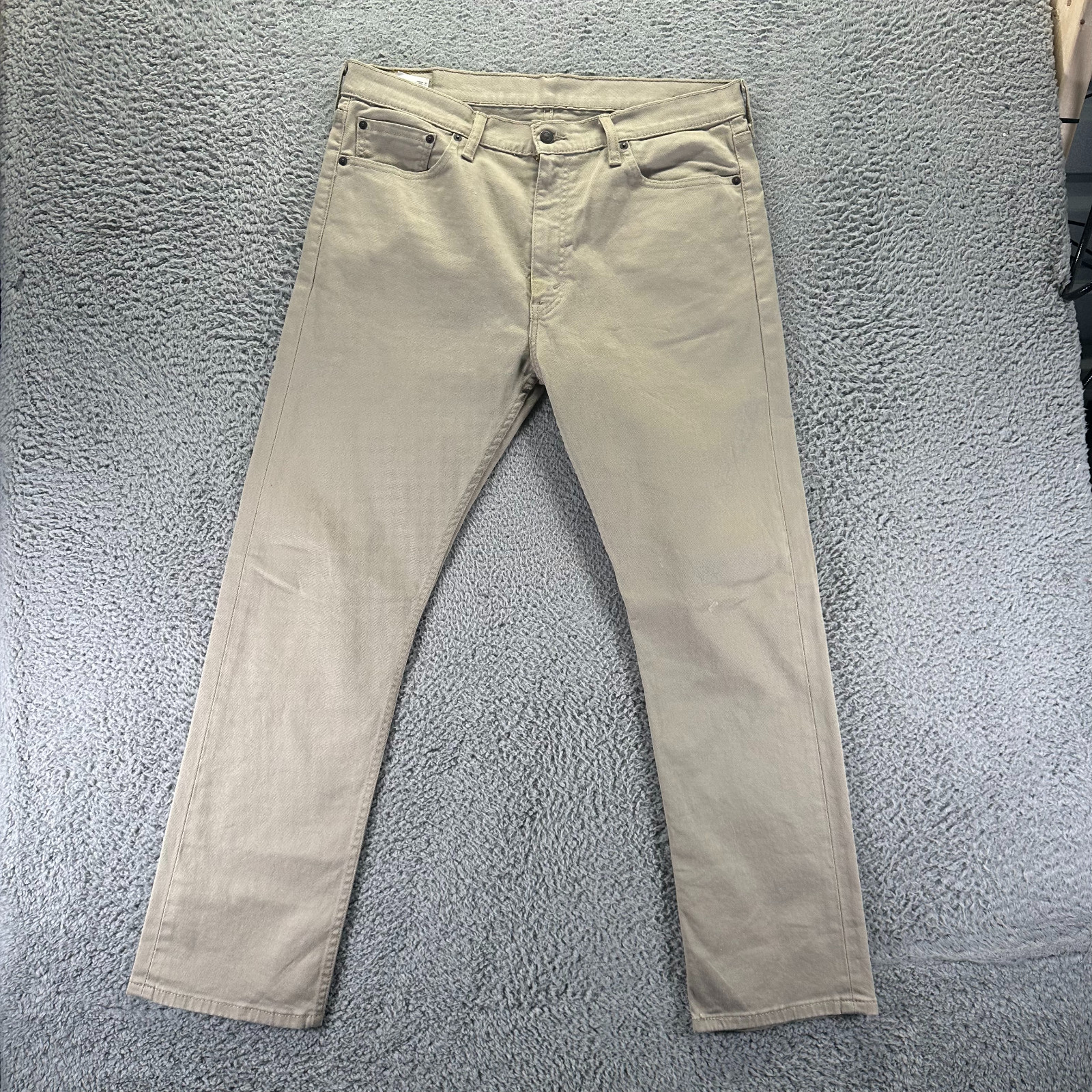 Levi’s 513 Jeans Mens 36×30 Beige Cotton Denim Straight Workwear Travel Stretch