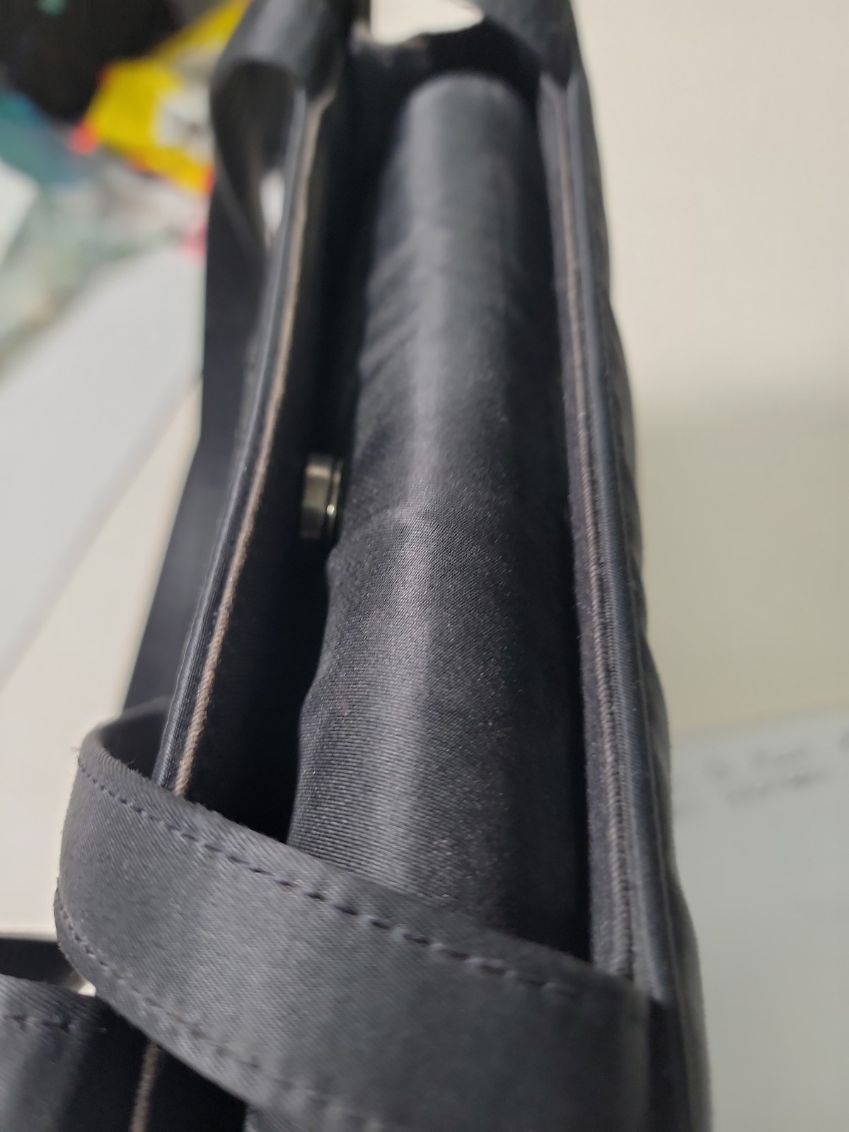 Kate Spade Sam Black Classic Vintage Fabric Nylon Shoulder Bag Box Tote