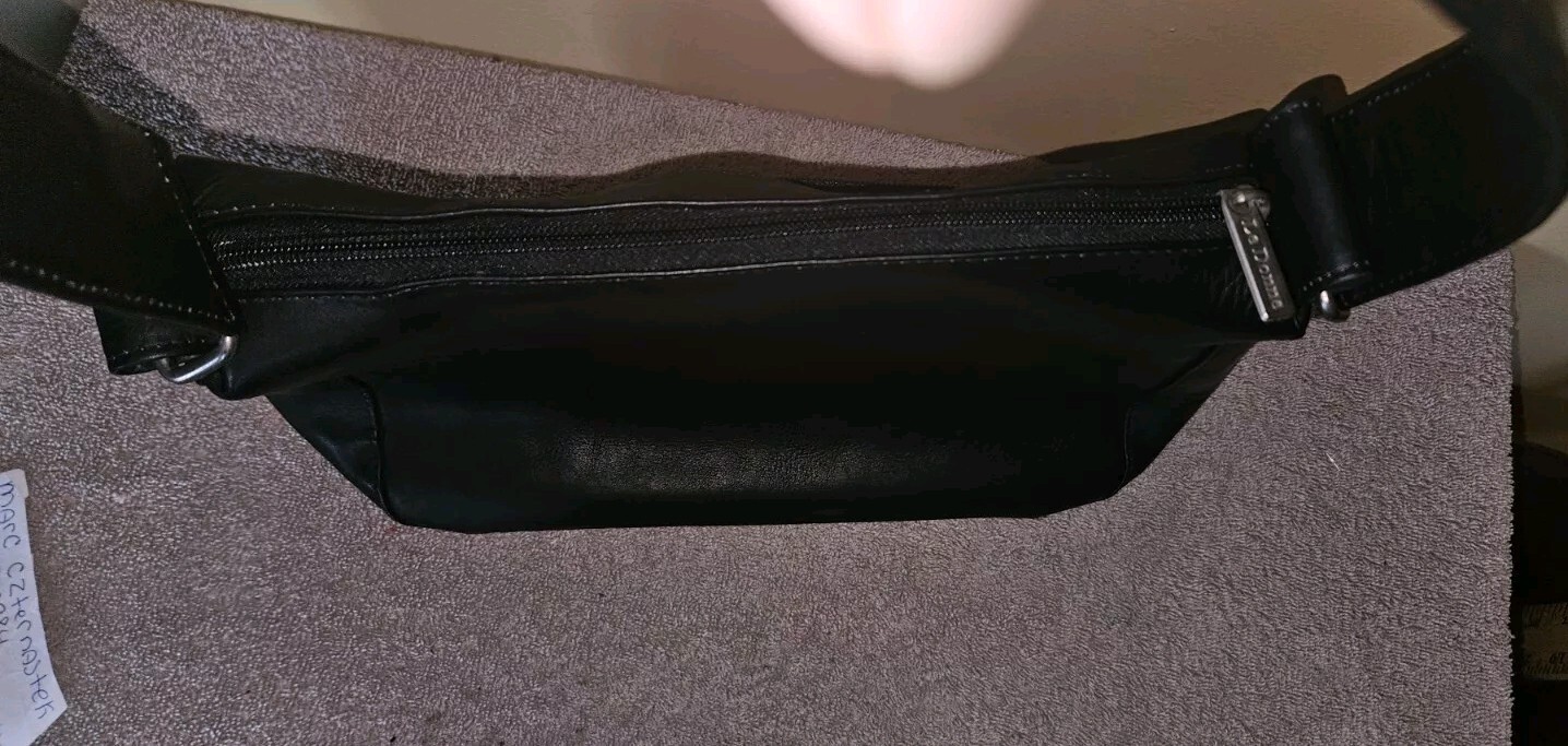 Le Donne Leather Collection Black Leather Hobo Purse Handbag With Strap