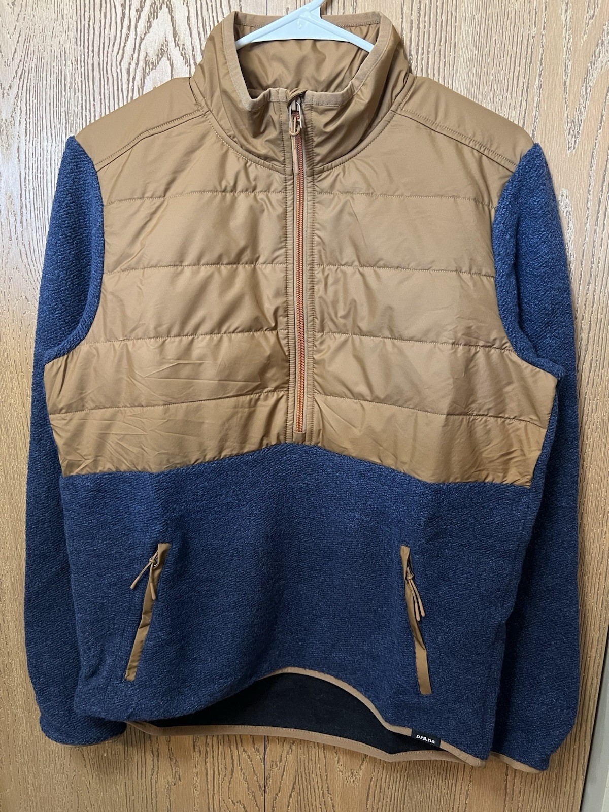 prAna Men’s Small IncrediWool 1/2 Zip Stormy Night Heather Quilted Pullover NWT