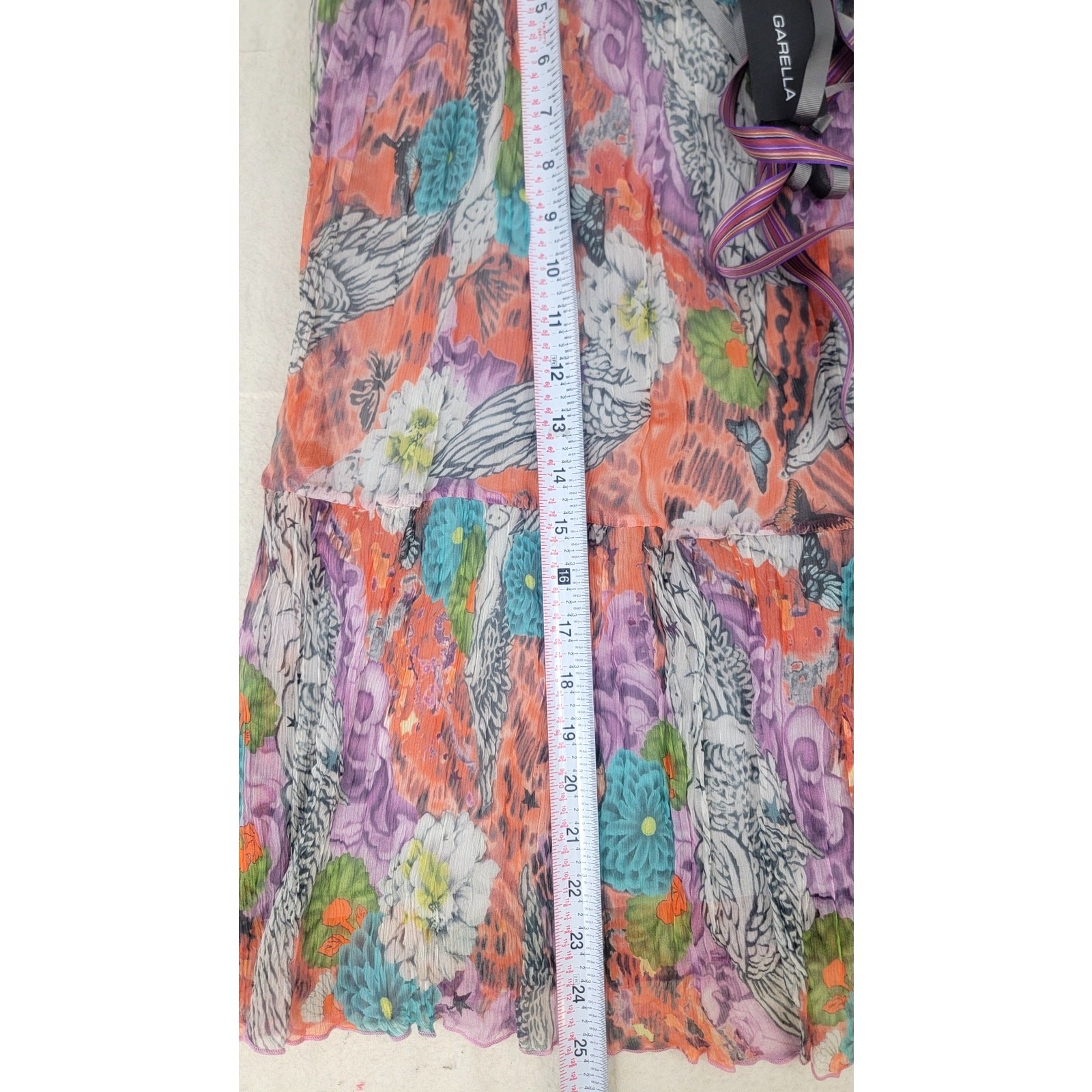 Garella Elisa Silk Chiffon Floral Dress IT 40 US 4 Resort Coachella $403 NWT