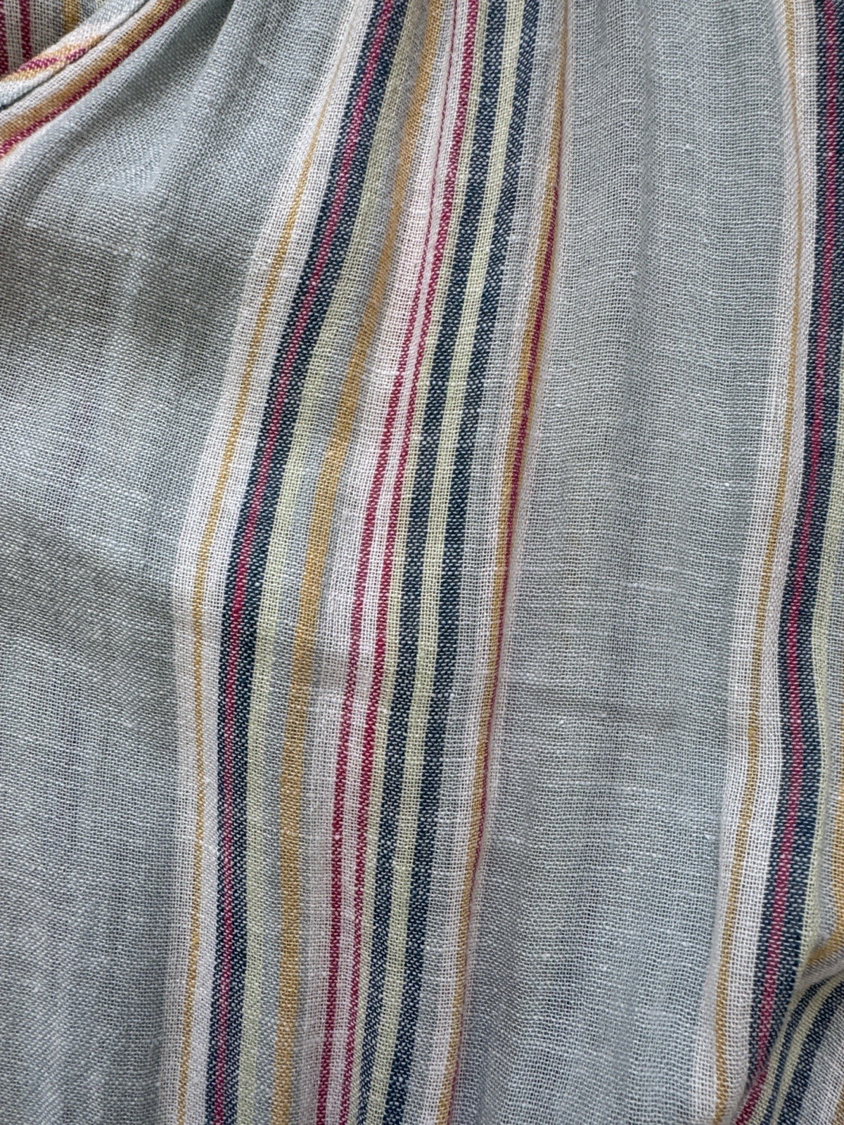 Rails Amellia Linen Blend Midi Dress Striped Smocked Tiered Size S Bohemian