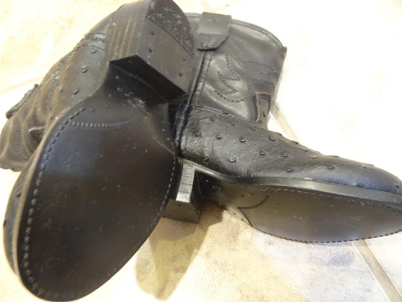 Children’s Size 5 Black Leather Western Boots by A Jama Product **VERY NICE**